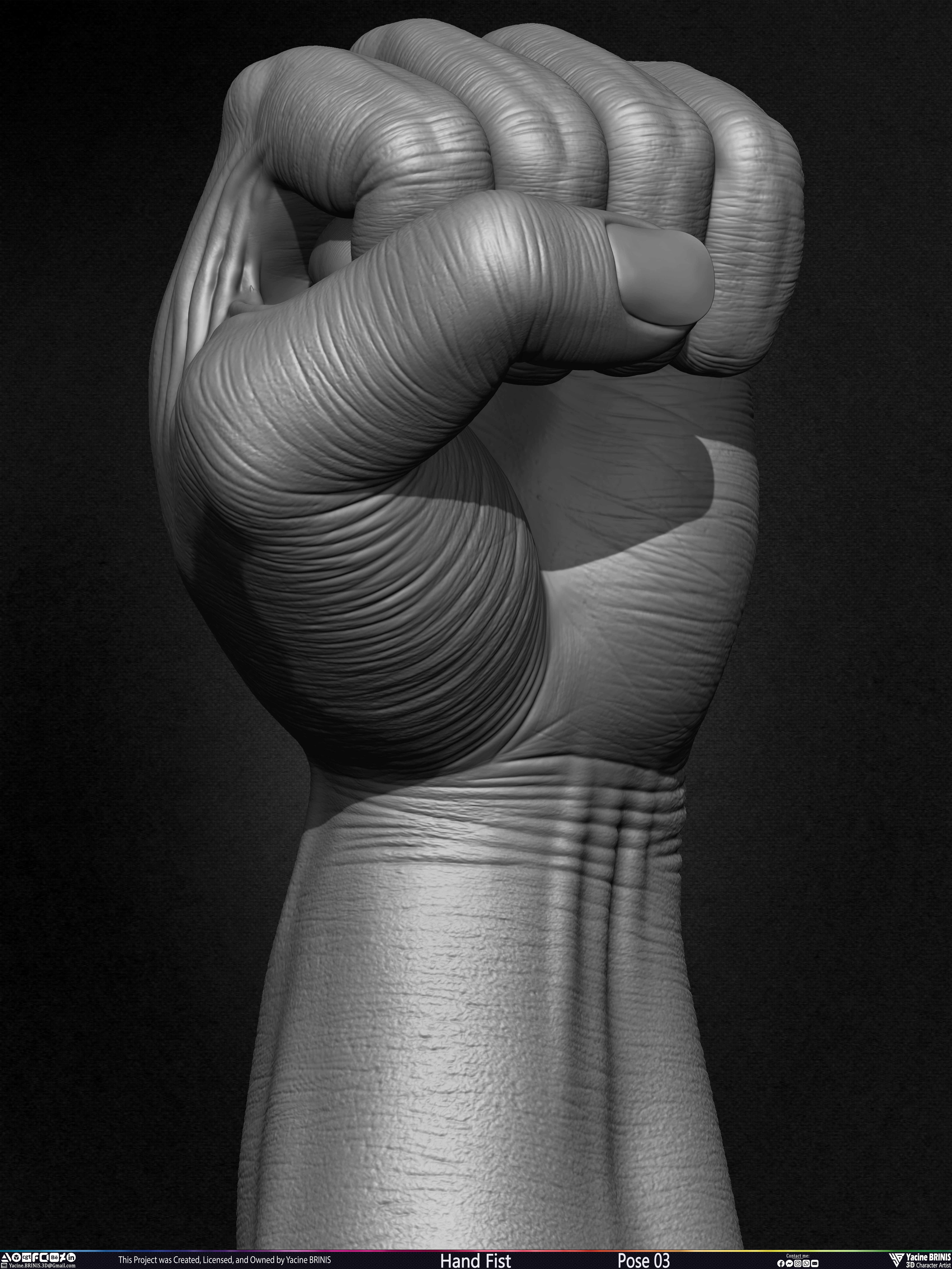 Hand Fist Arm Sculpted By Yacine BRINIS Set 019