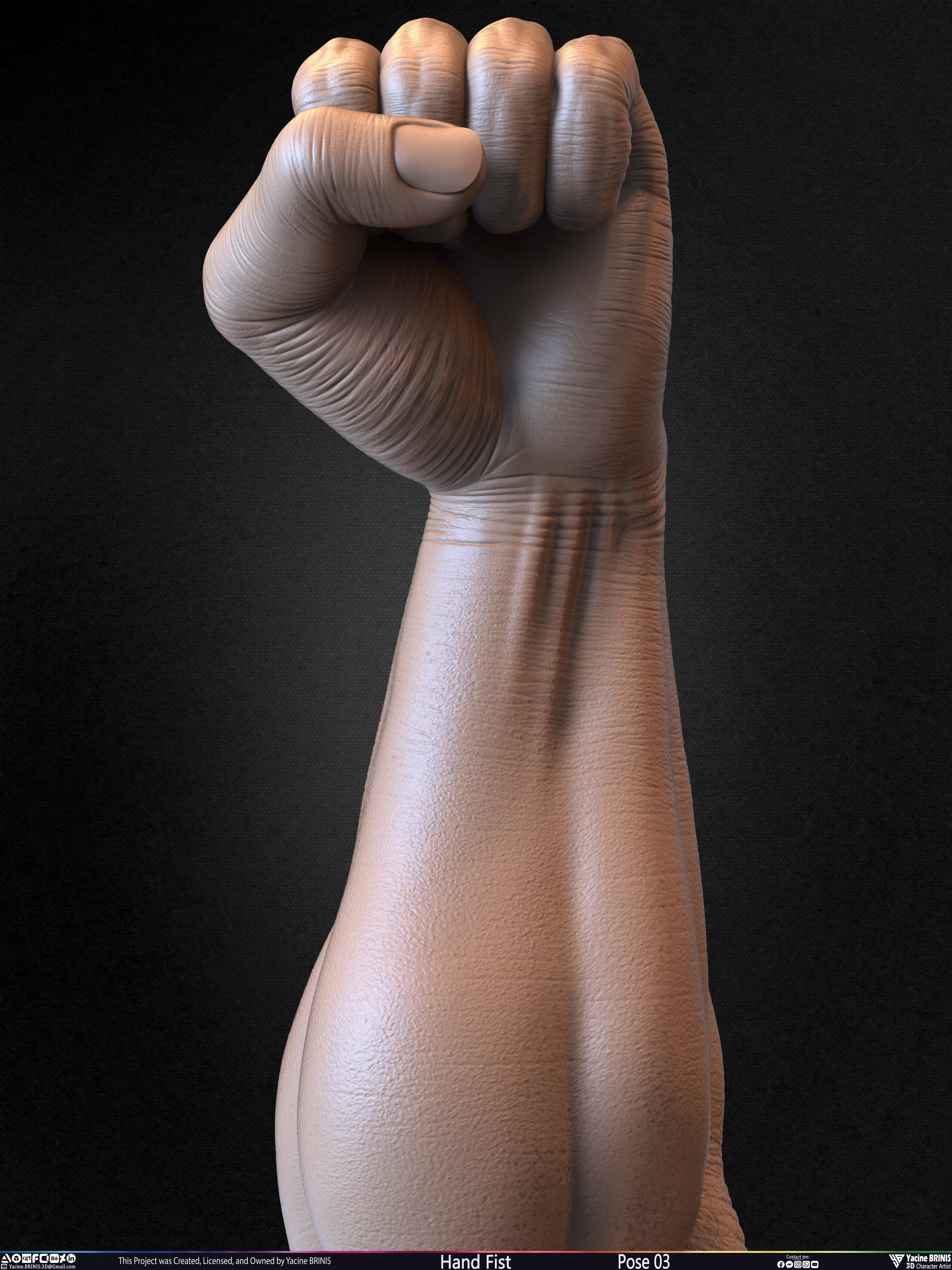 Hand Fist Arm Sculpted By Yacine BRINIS Set 020