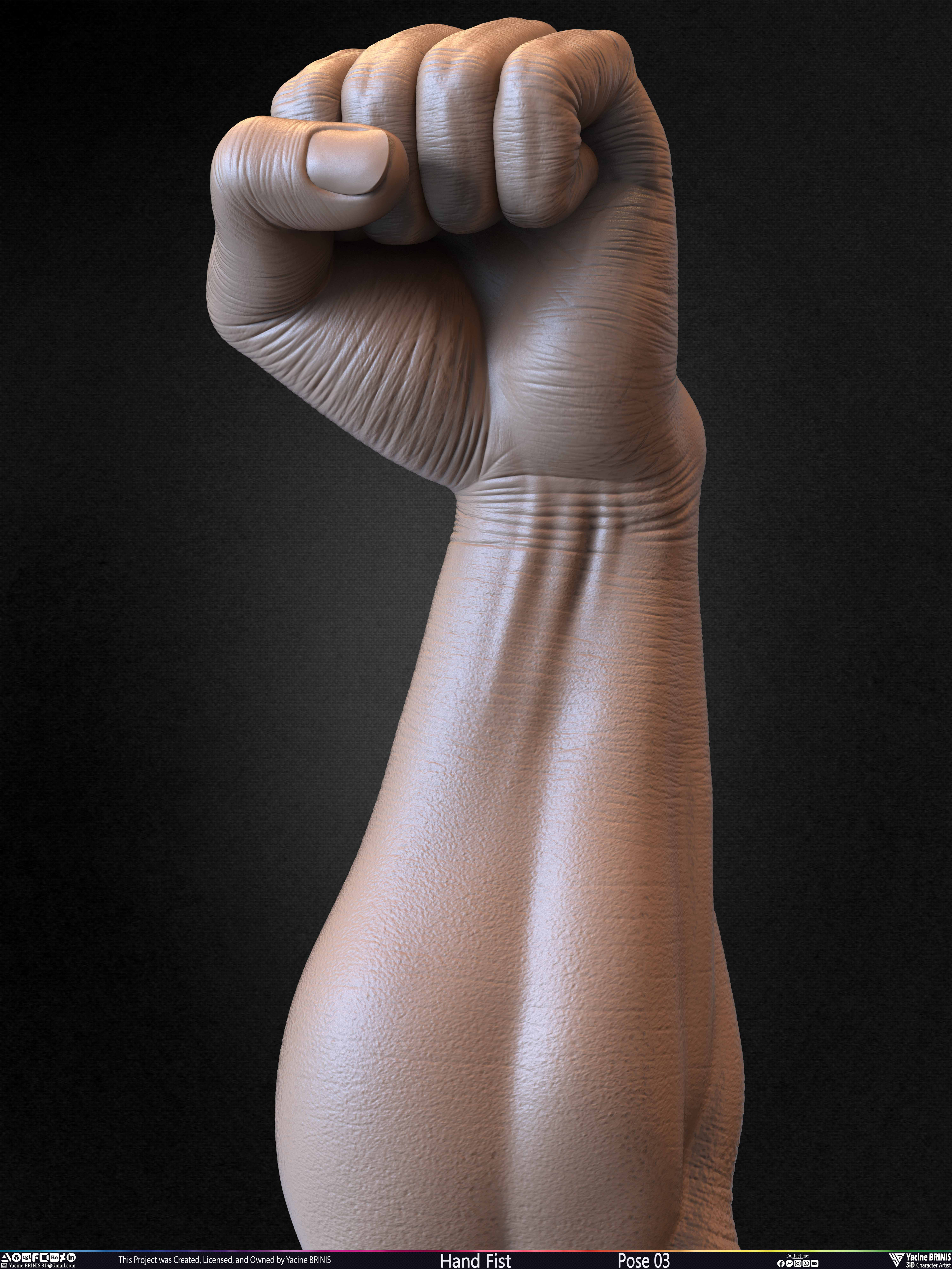 Hand Fist Arm Sculpted By Yacine BRINIS Set 021