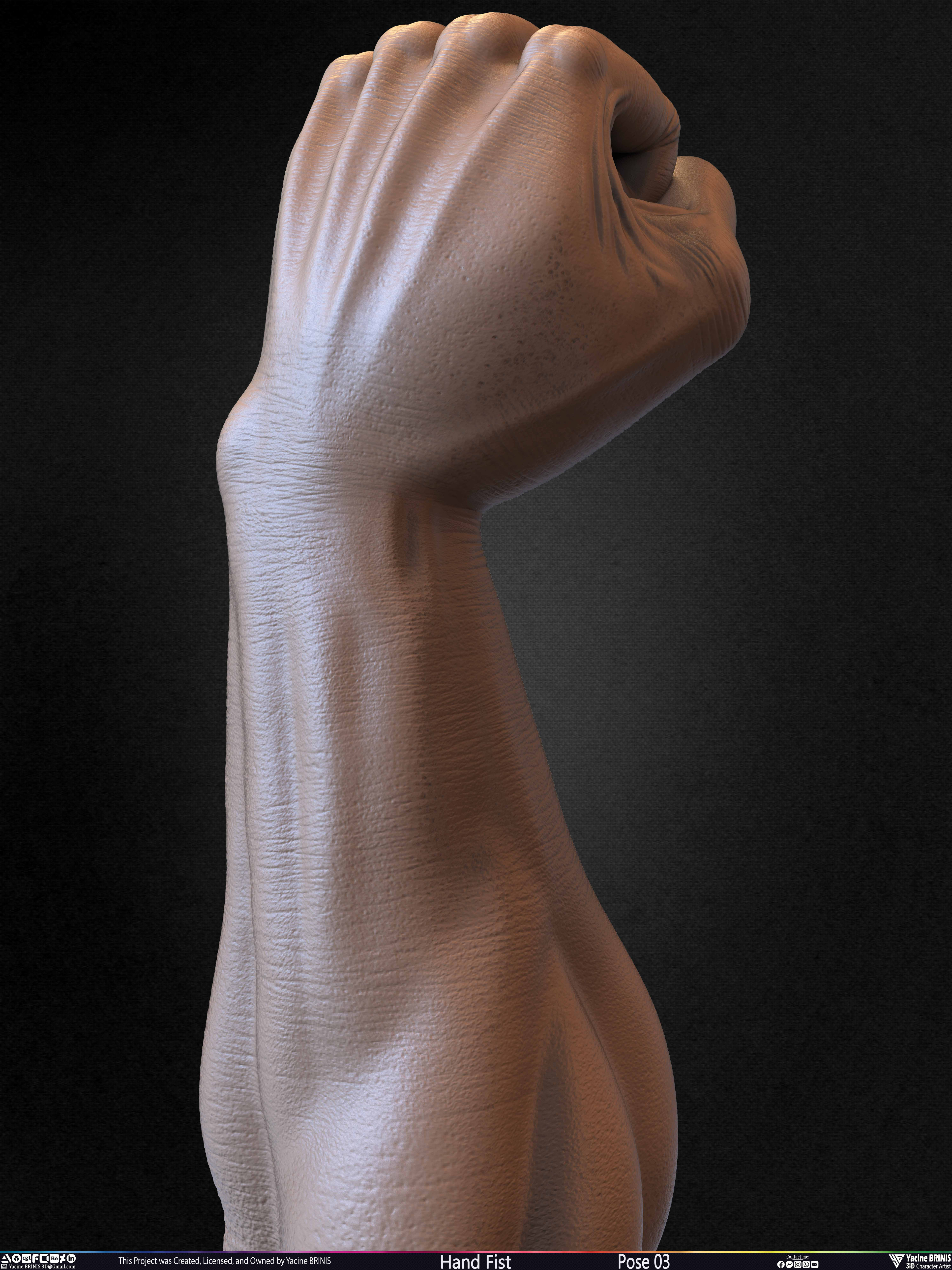 Hand Fist Arm Sculpted By Yacine BRINIS Set 022