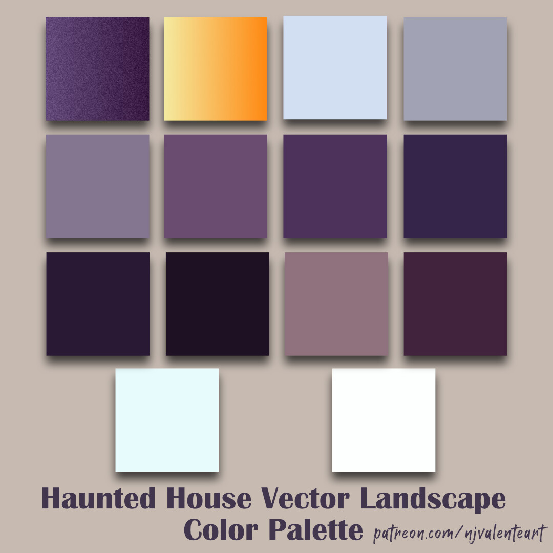 Color palette available on my Patreon page, patreon.com/njvalenteart