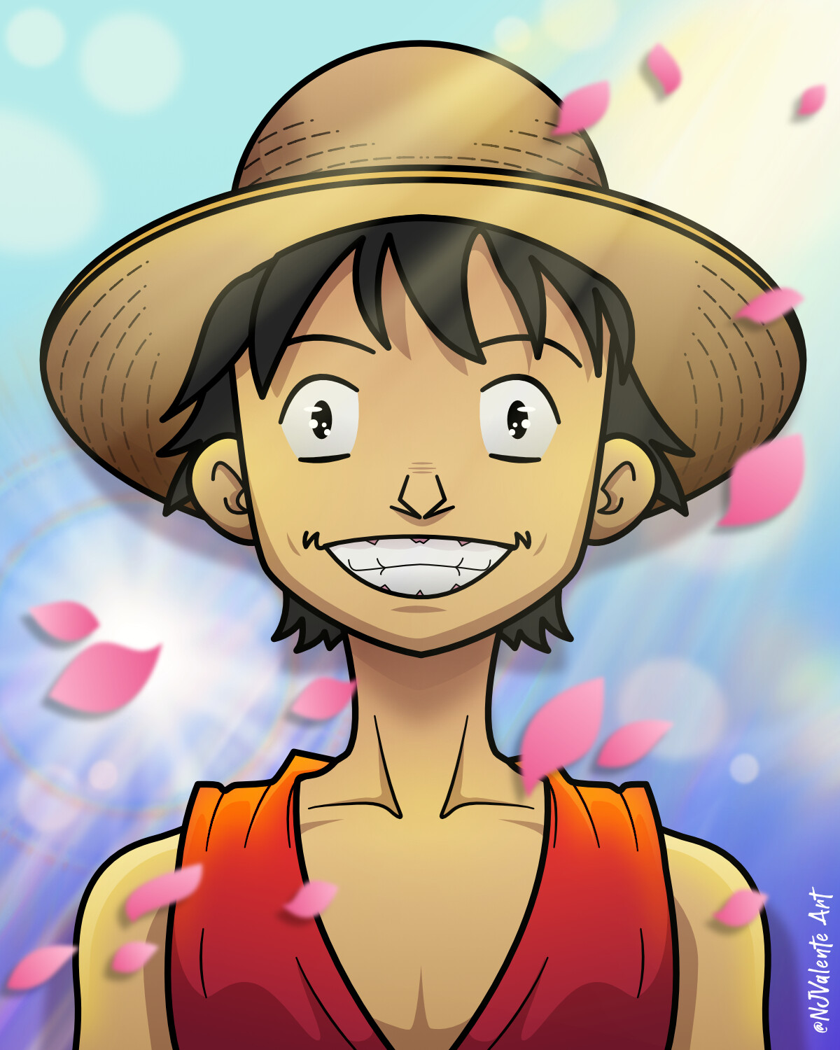 Luffy One Piece Vector Art Illustration