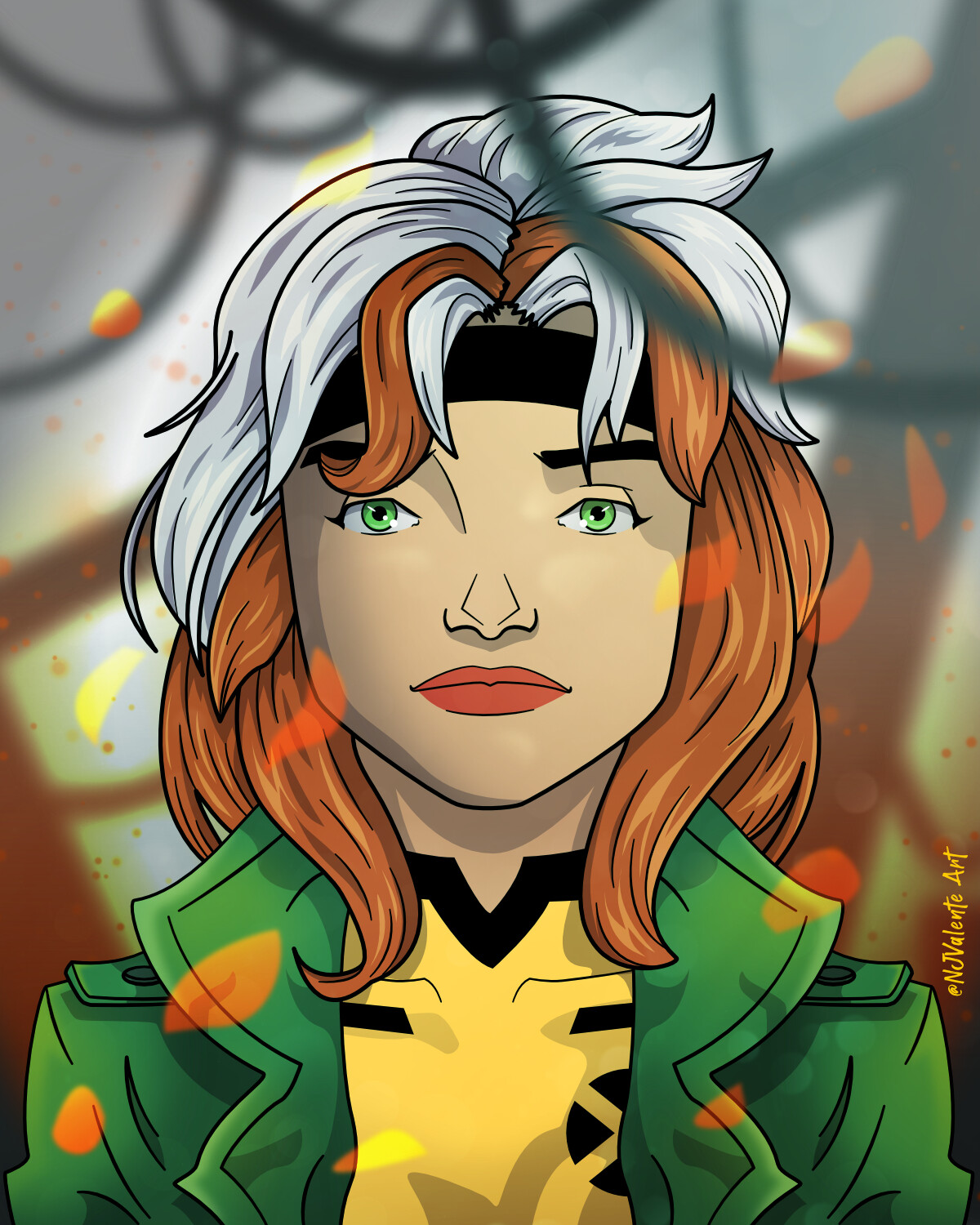 Rogue X-Men 97 Vector Art Illustration