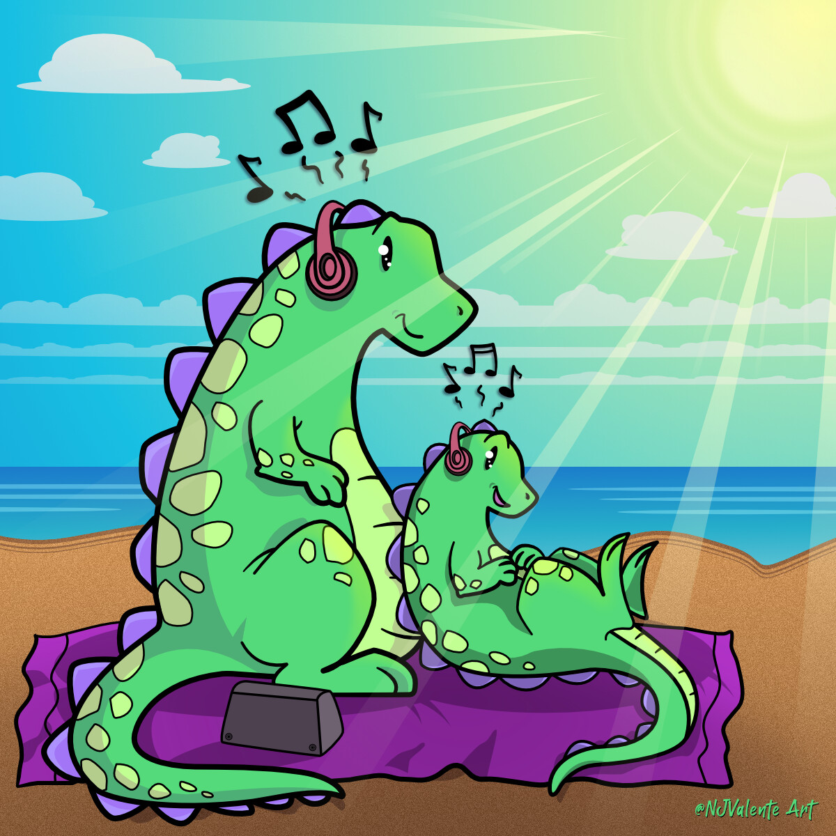 Dragons Vector Art Illustration