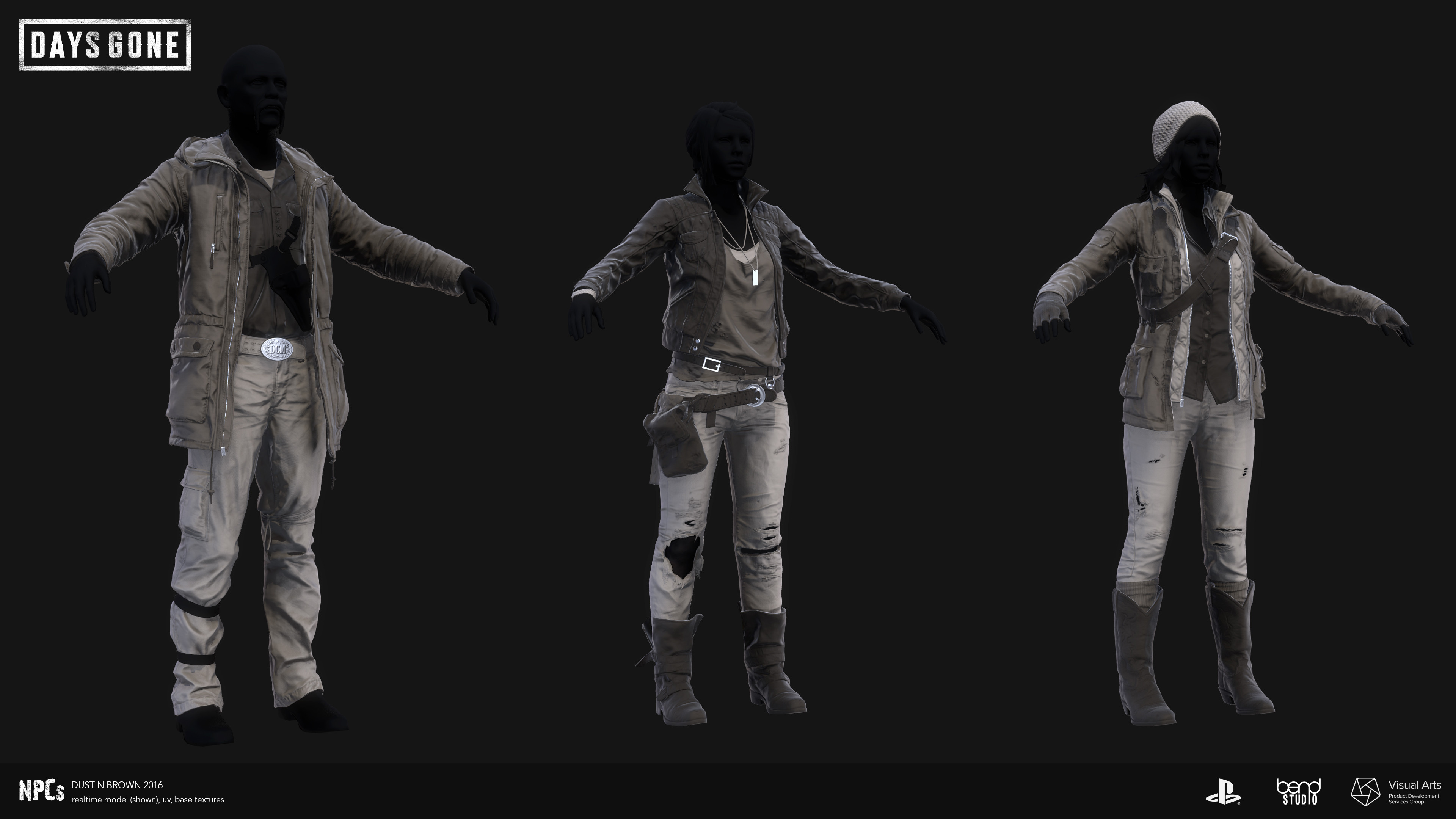 NPC in-game models and base bakes by me. All other work by Bend Studio.