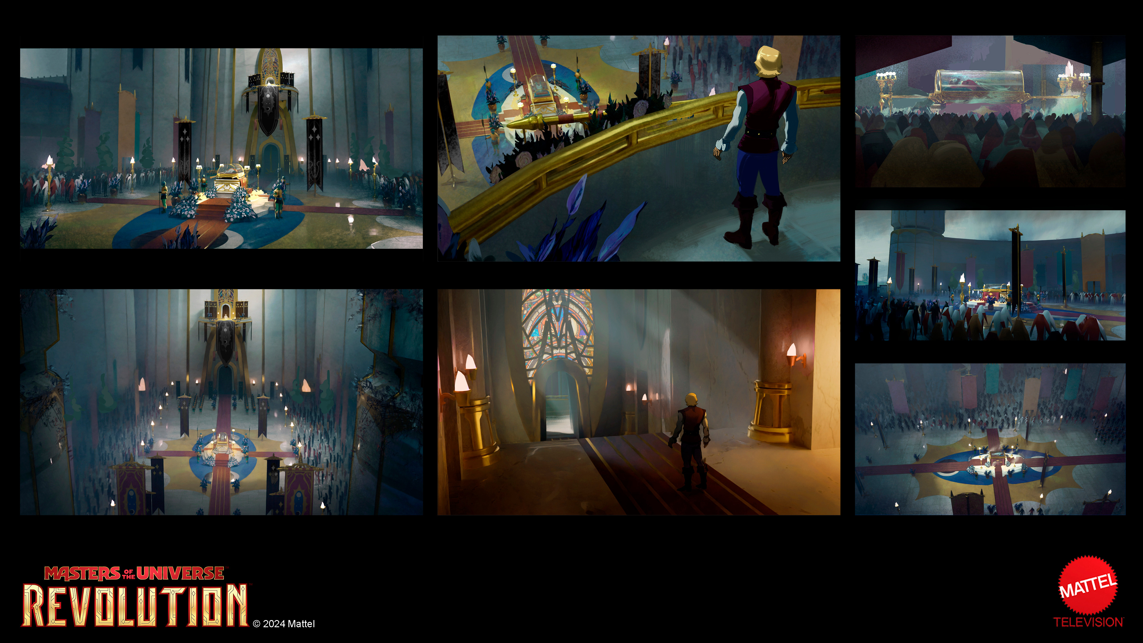 King Randor Funeral Color Sketches