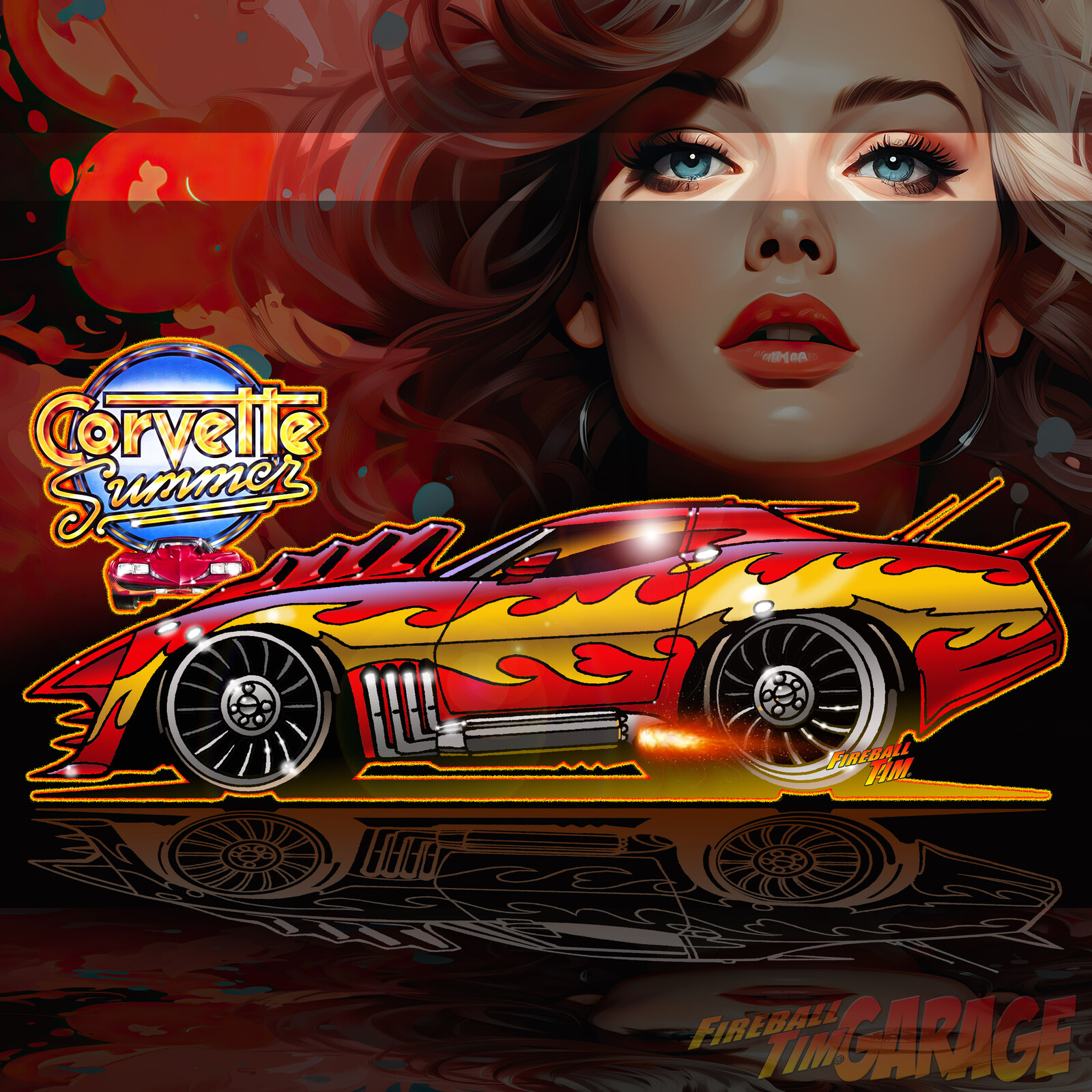 Corvette Summer Art by Fireball Tim