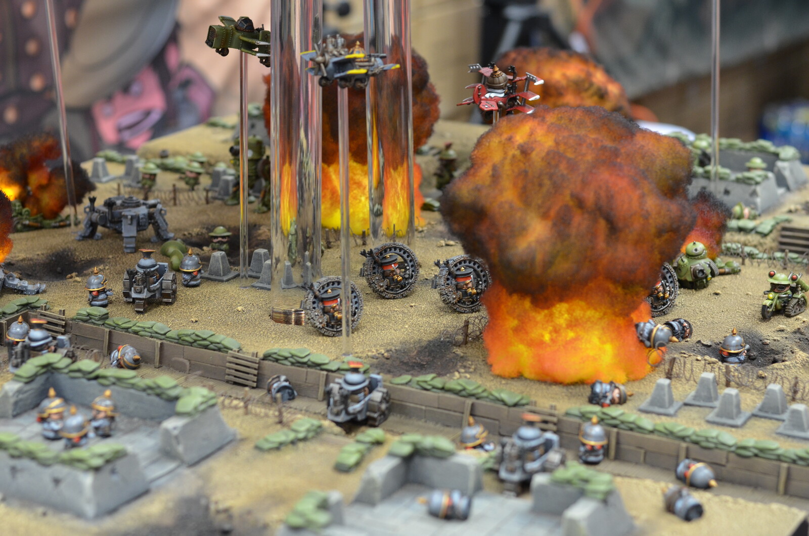 A diorama displaying many of the miniatures from the core box.