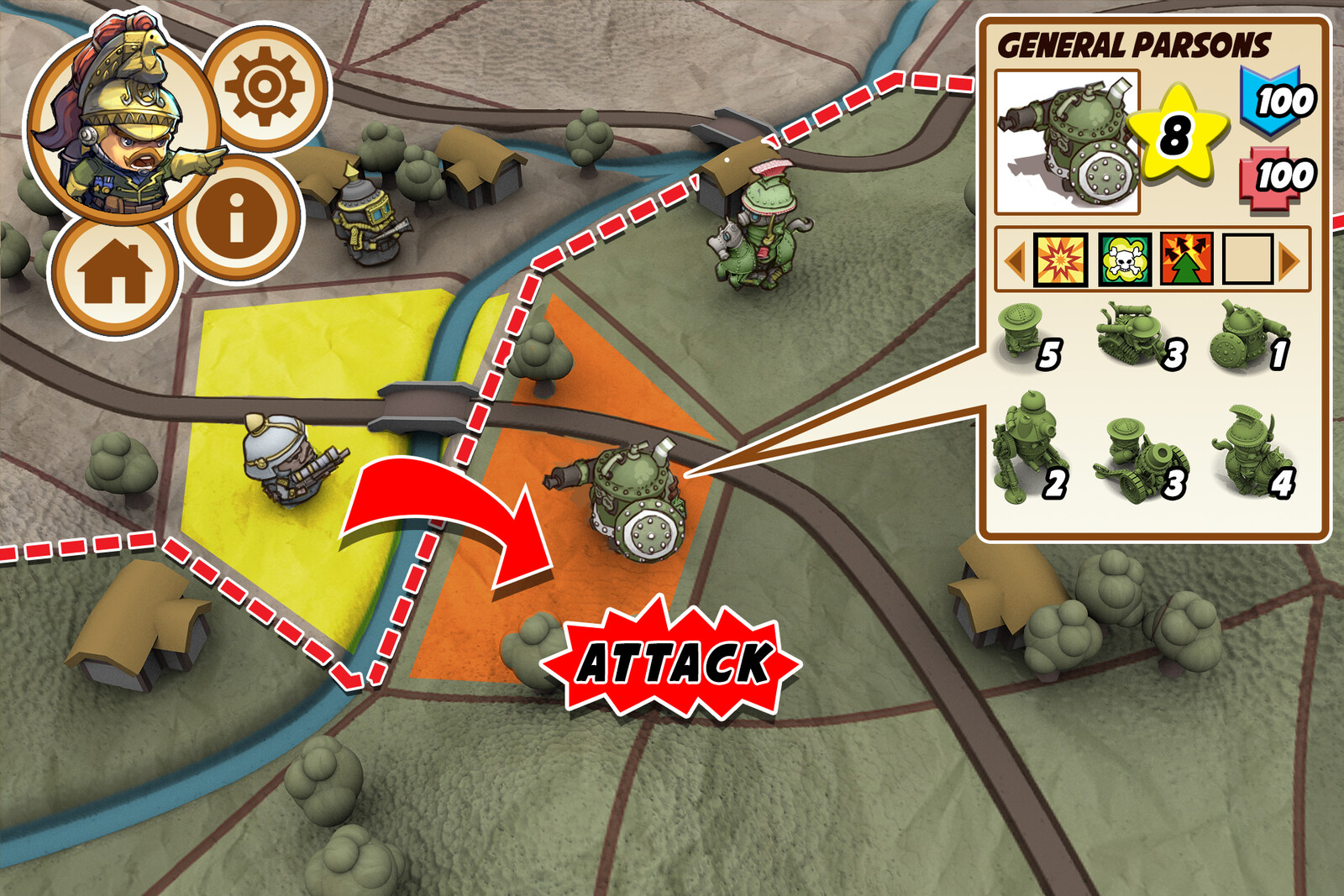 I mocked up this map to show how territory could be taken and contested.
