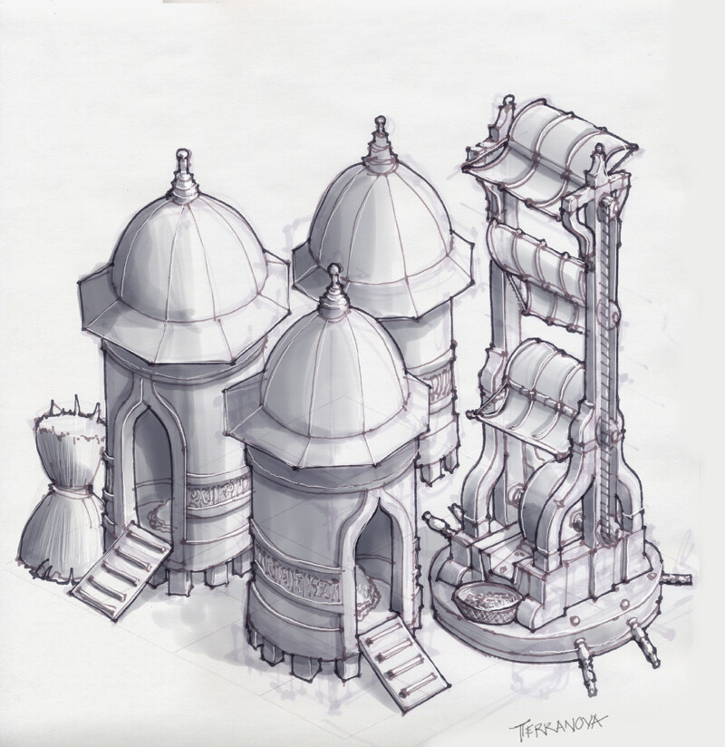 A granary concept I made with a unique windmill design.
