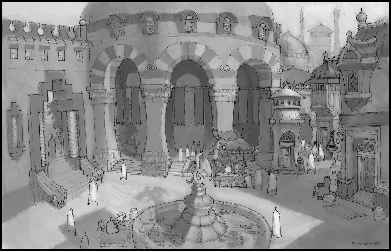 A concept I did of a market area.