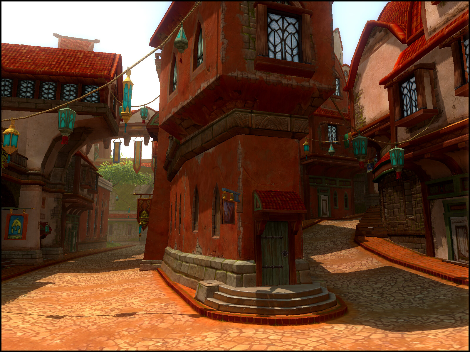 A city street mockup by the environment team.