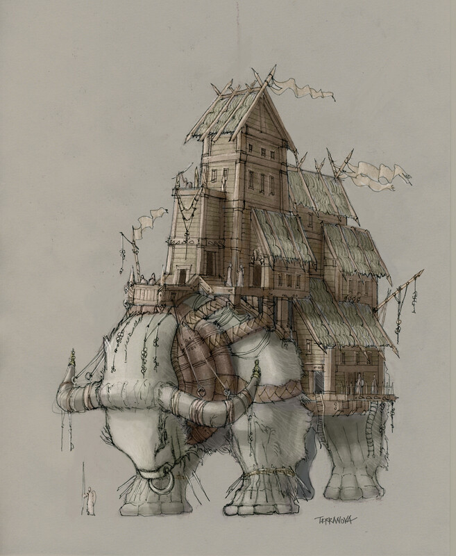 I did this concept of a mobile city for a faction that didn't make it into the final game.