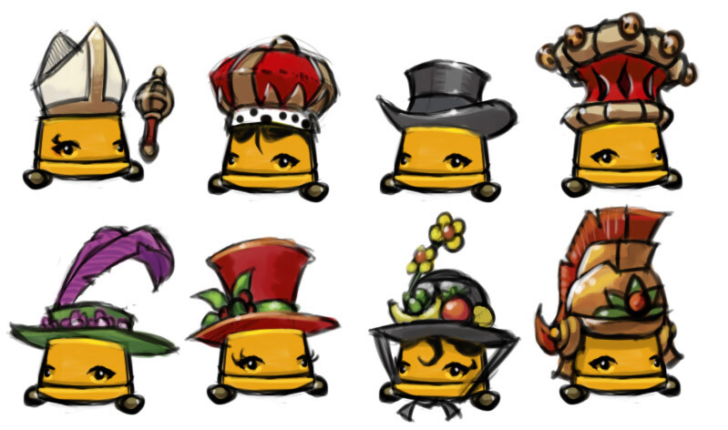 I did this sketch to explore some ideas for headware for the Flan.