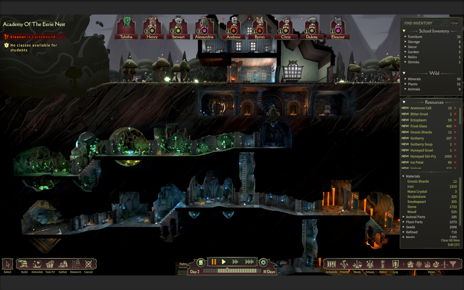 This screenshot shows how we used colored lighting to differentiate the dungeon zones.