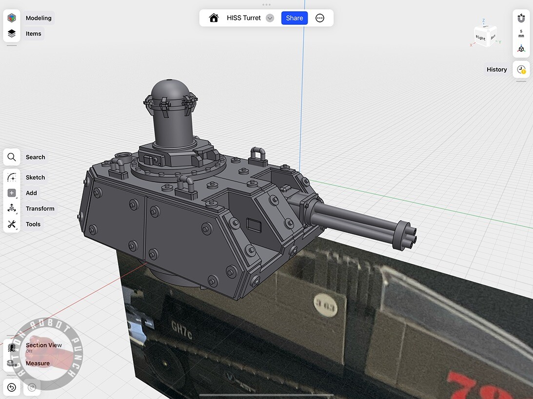 3D model of a add-on turret I designed.