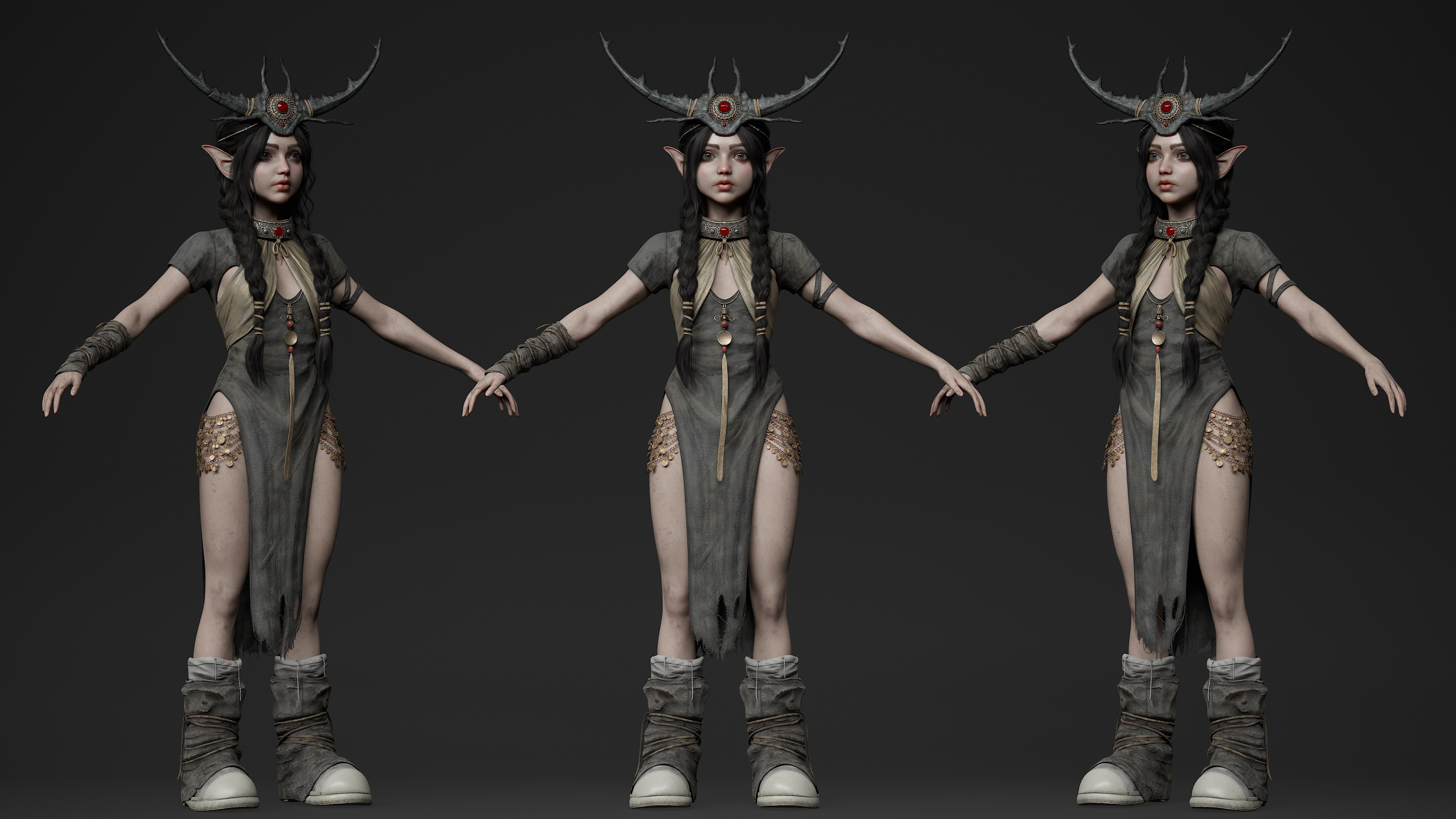 T pose 3D character