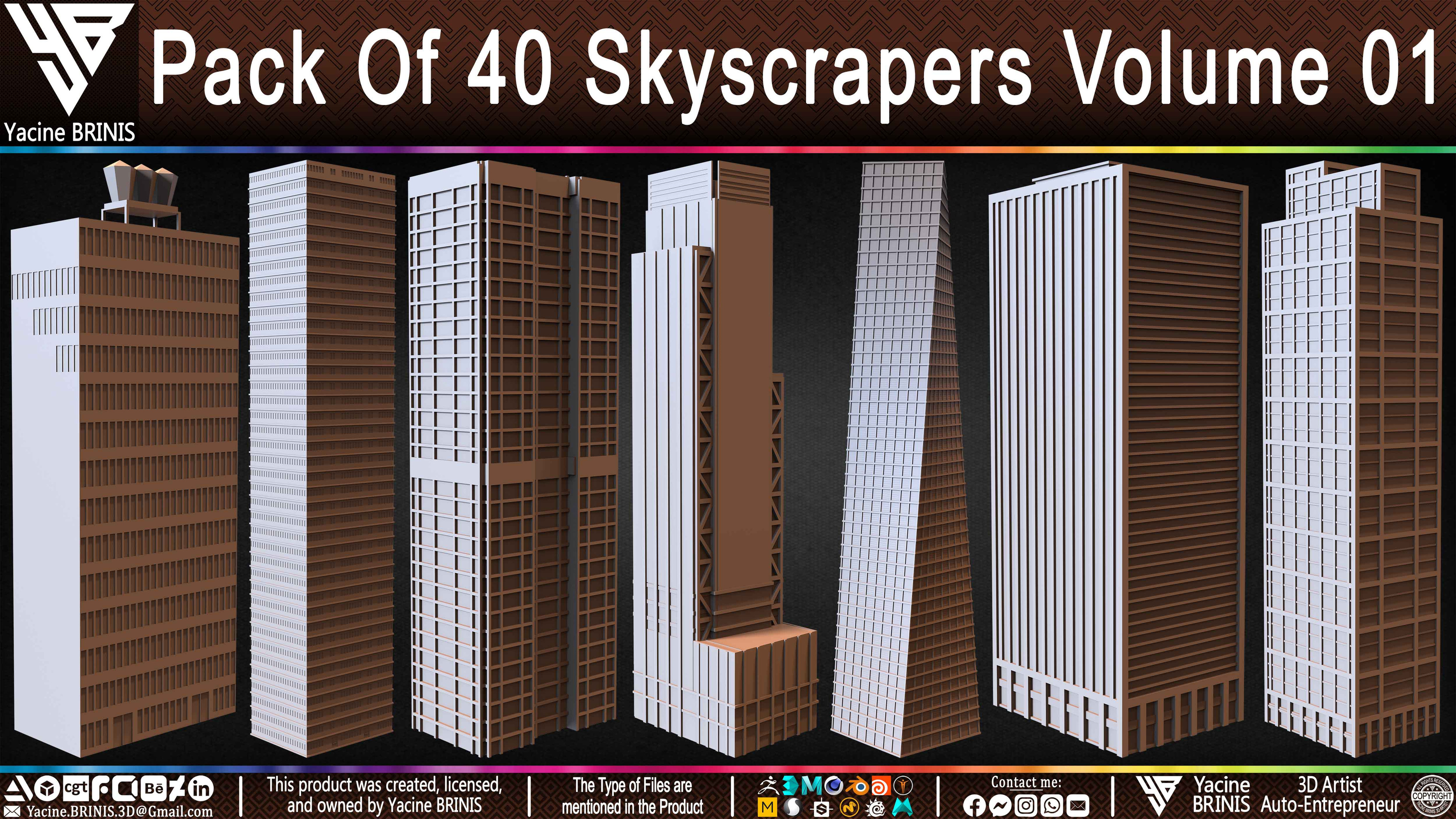Pack of Skyscrapers Sculpted by Yacine BRINIS Set 011