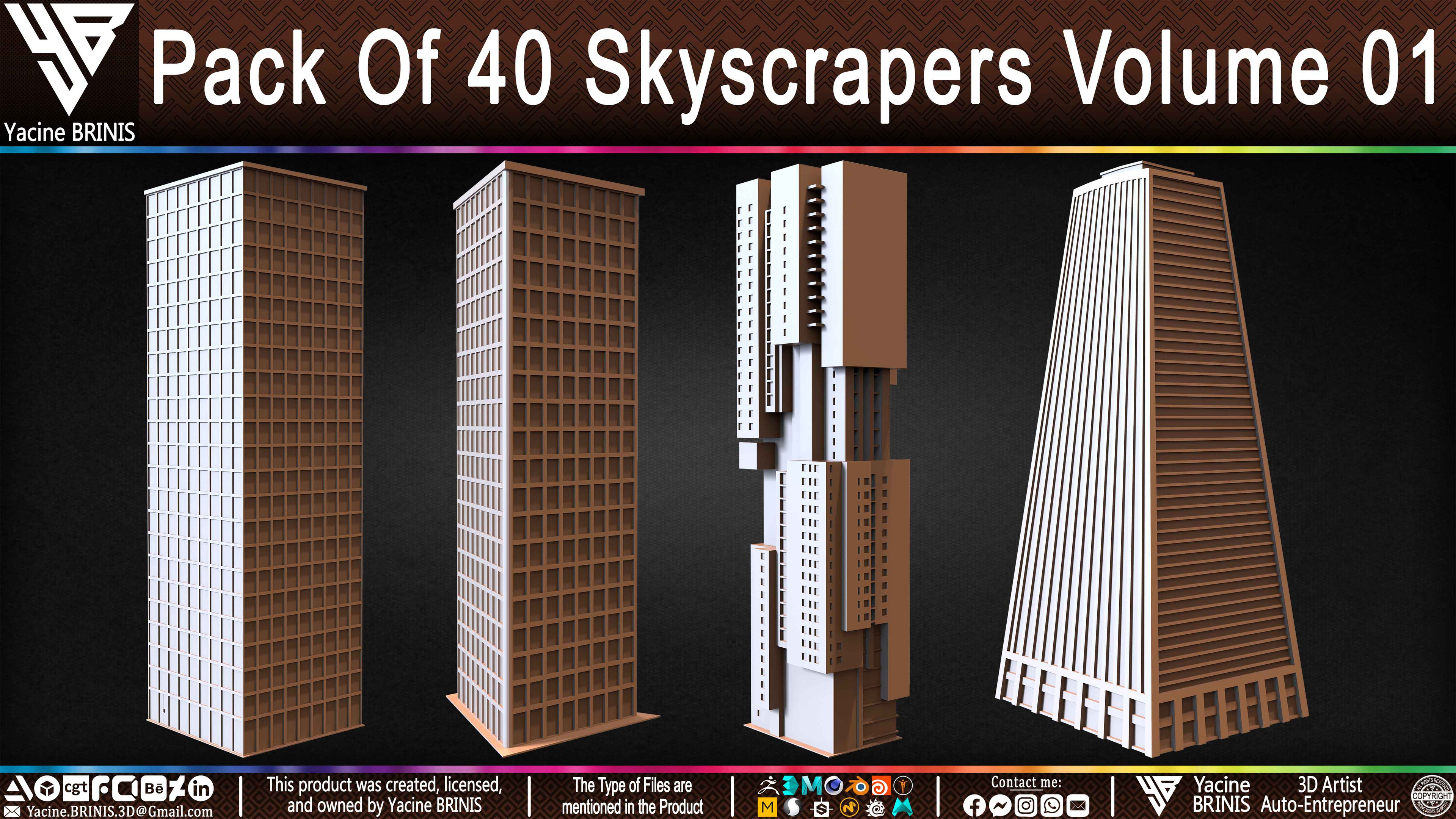 Pack of Skyscrapers Sculpted by Yacine BRINIS Set 015