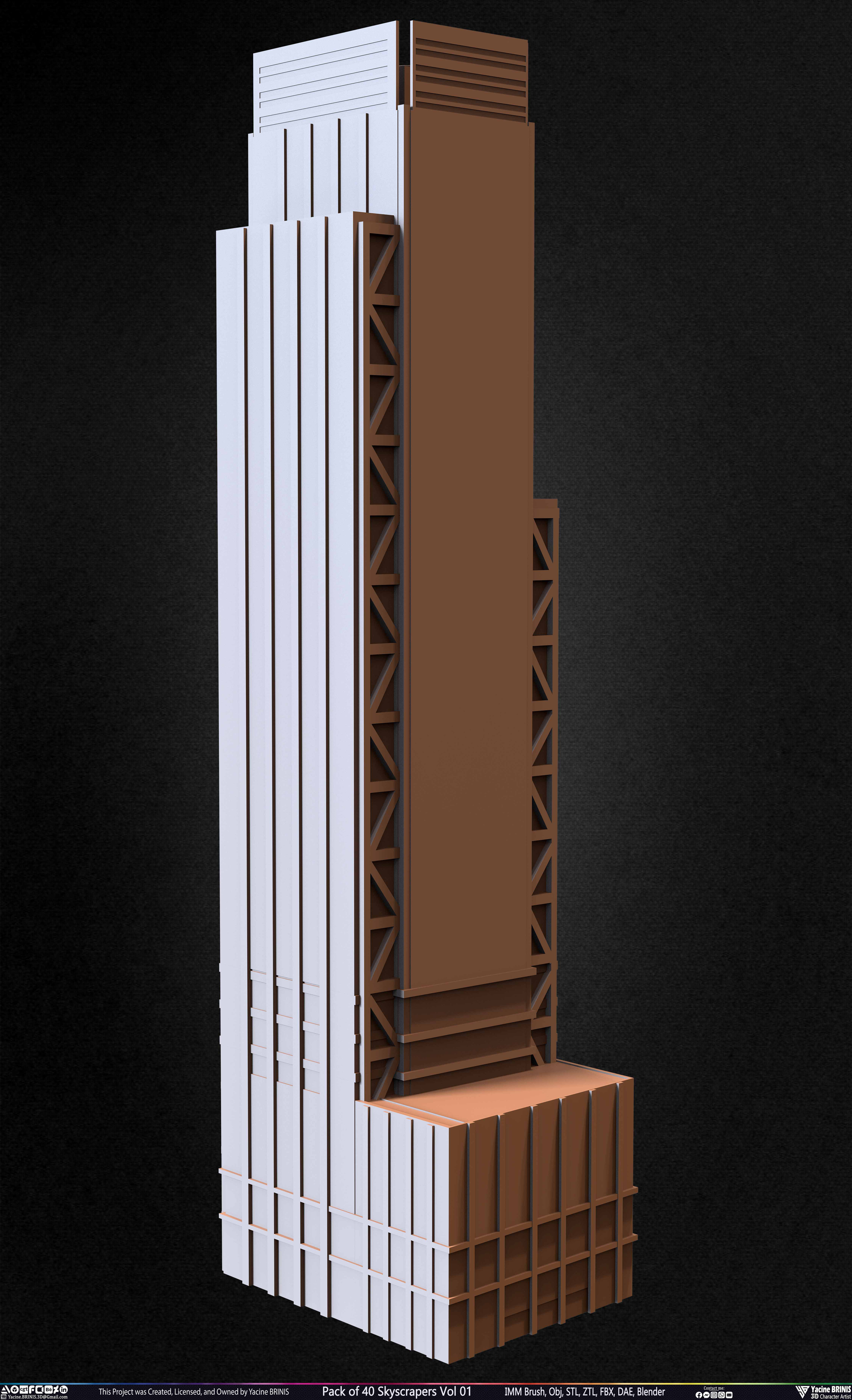 Pack of Skyscrapers Sculpted by Yacine BRINIS Set 016