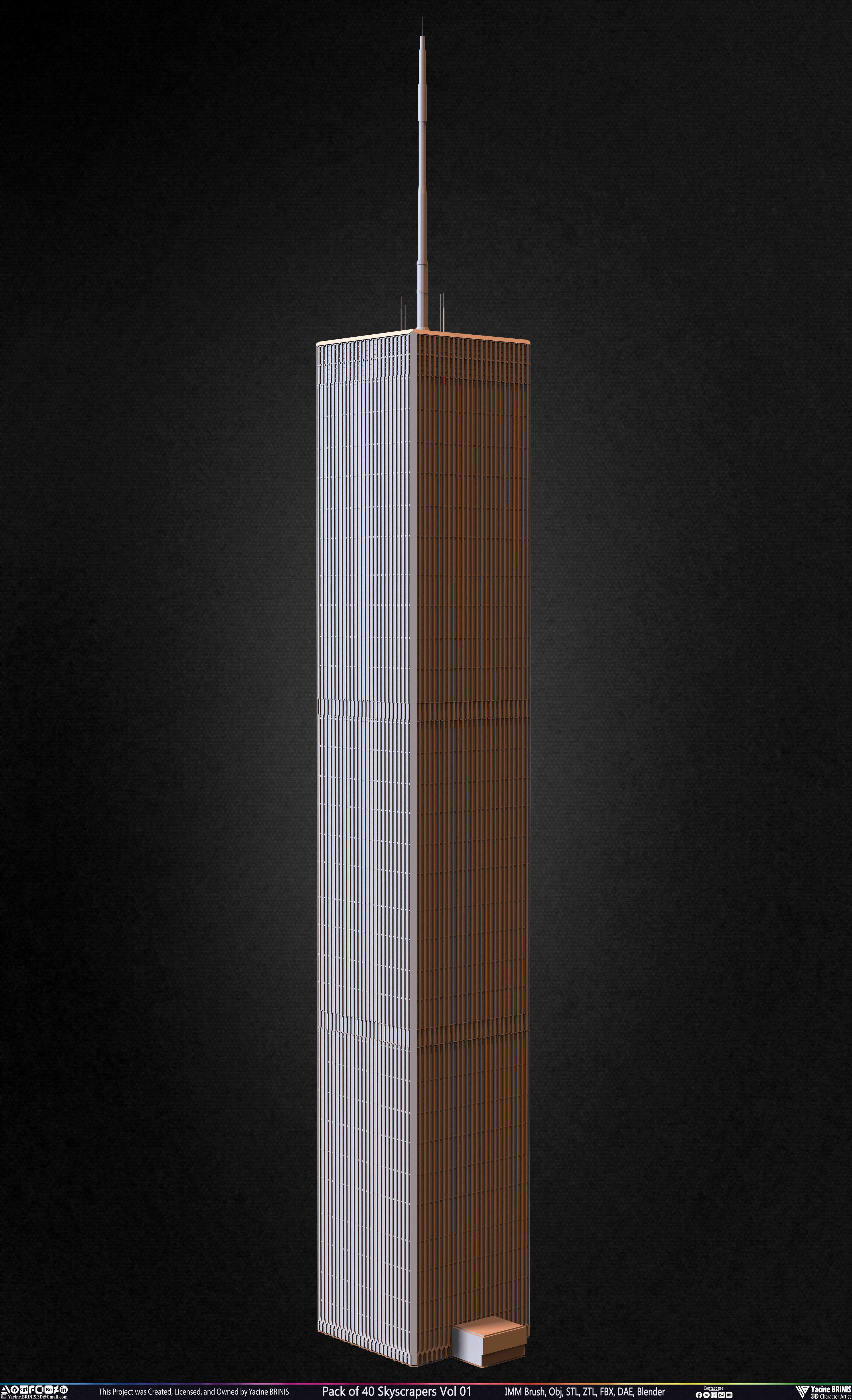 Pack of Skyscrapers Sculpted by Yacine BRINIS Set 022