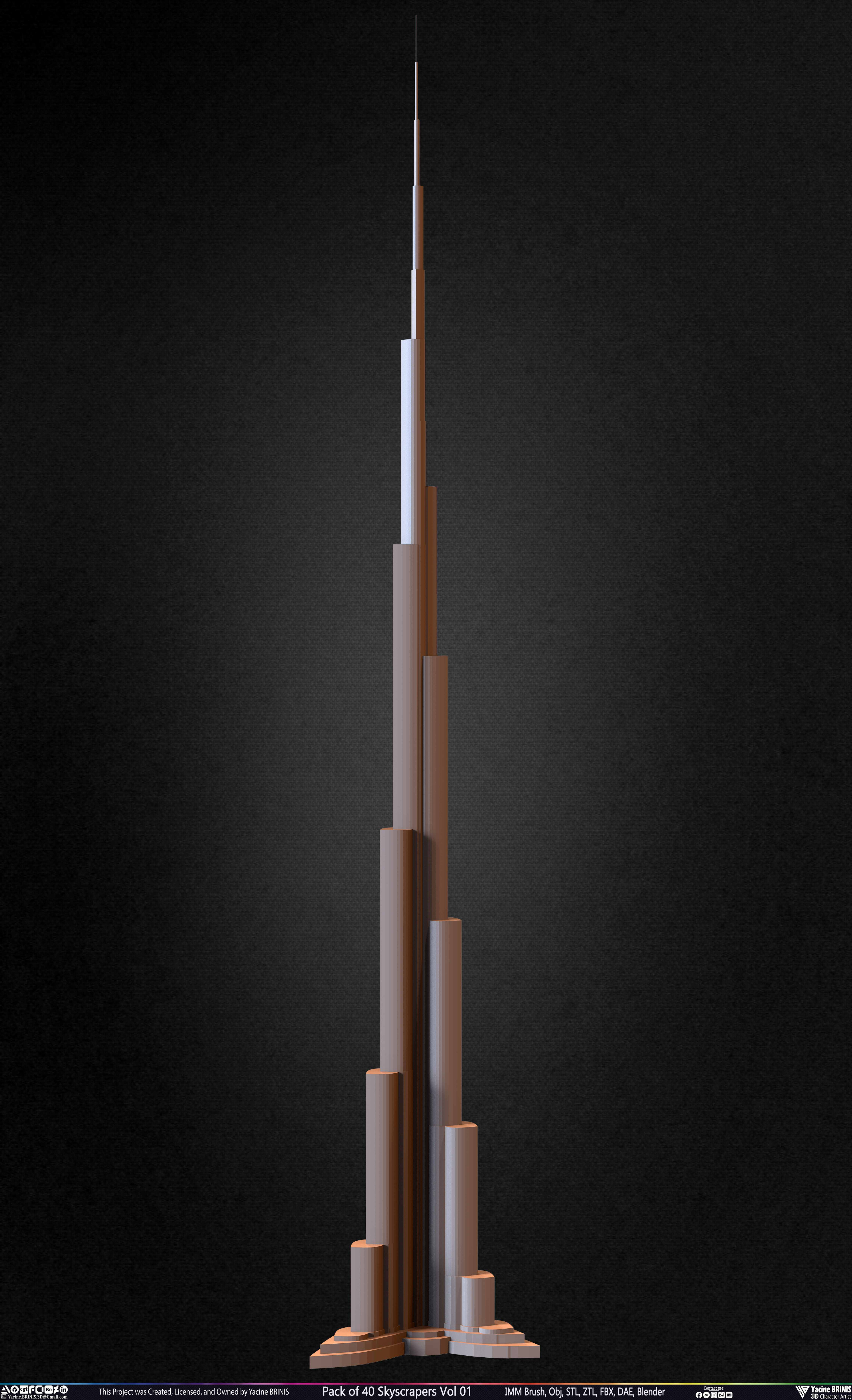 Pack of Skyscrapers Sculpted by Yacine BRINIS Set 023