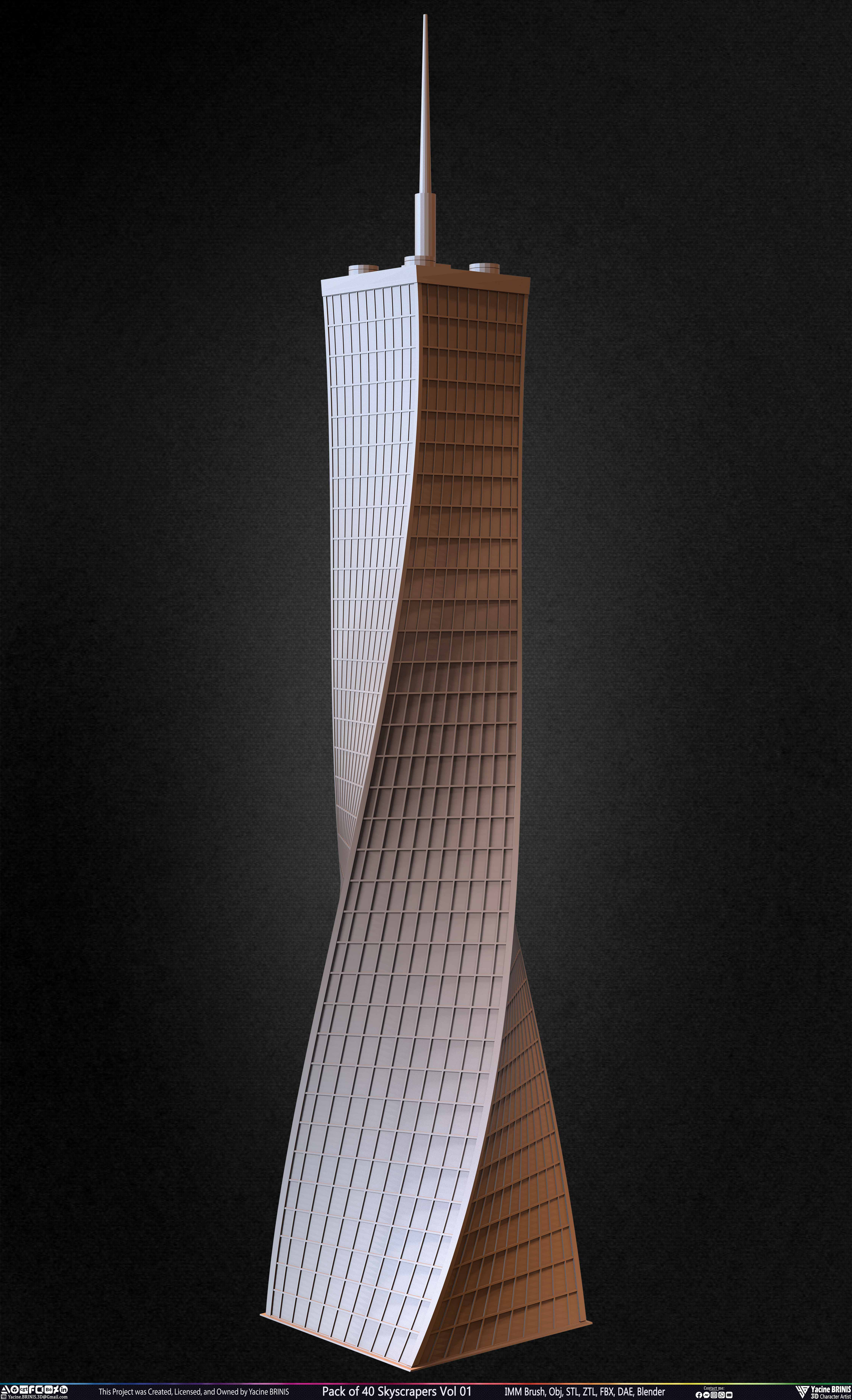 Pack of Skyscrapers Sculpted by Yacine BRINIS Set 025