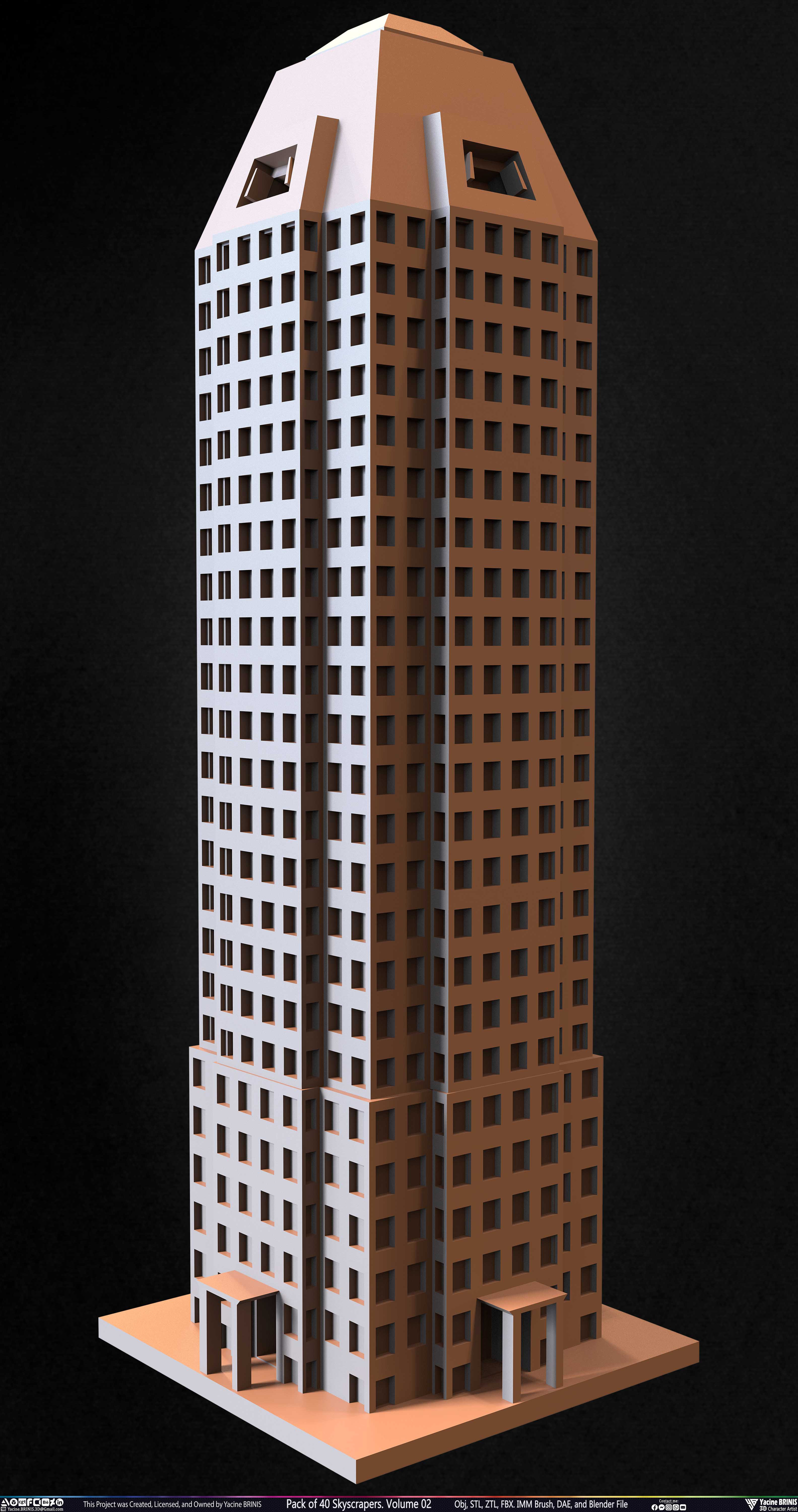 Pack of Skyscrapers Sculpted by Yacine BRINIS Set 038