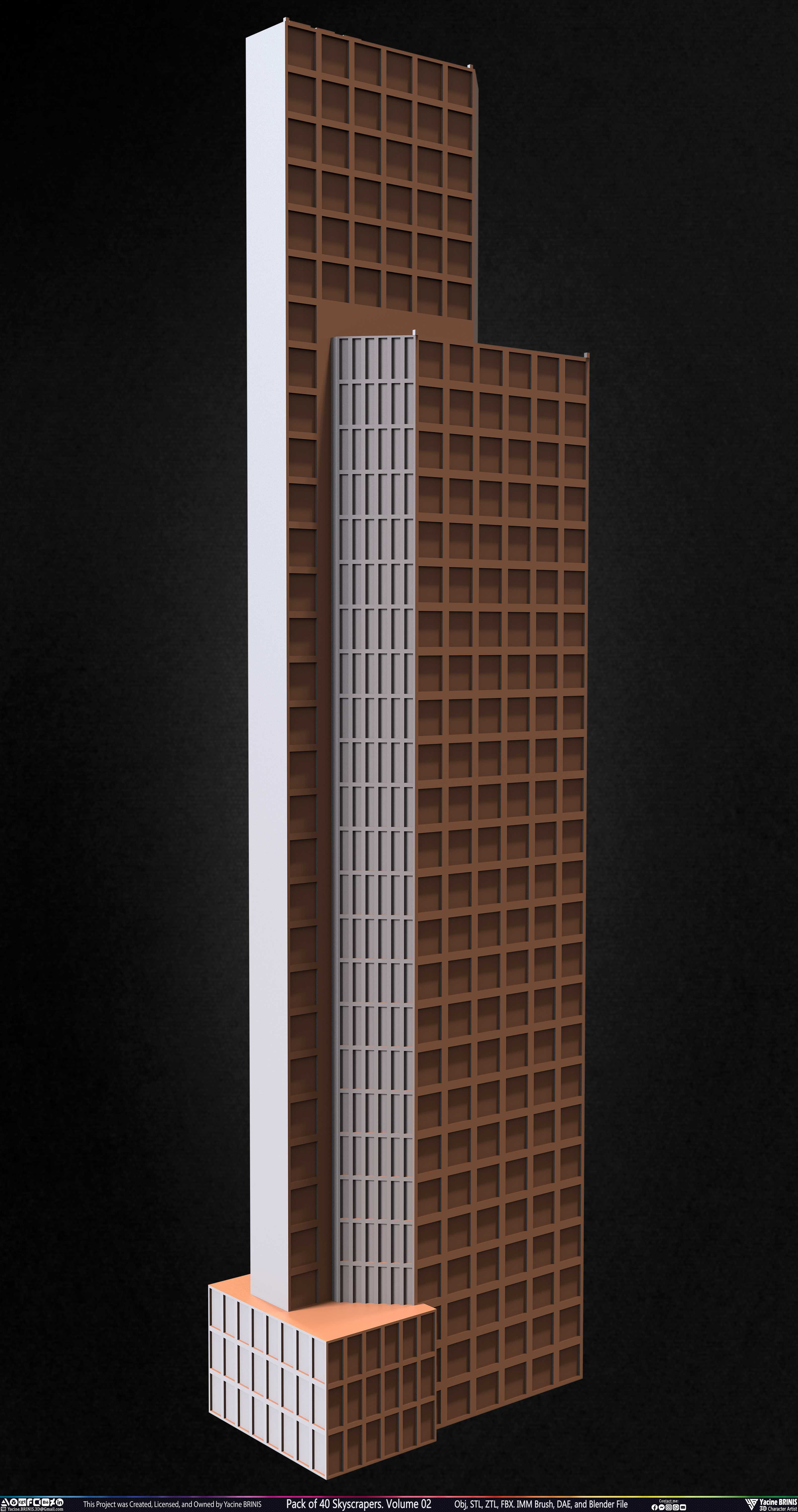 Pack of Skyscrapers Sculpted by Yacine BRINIS Set 044