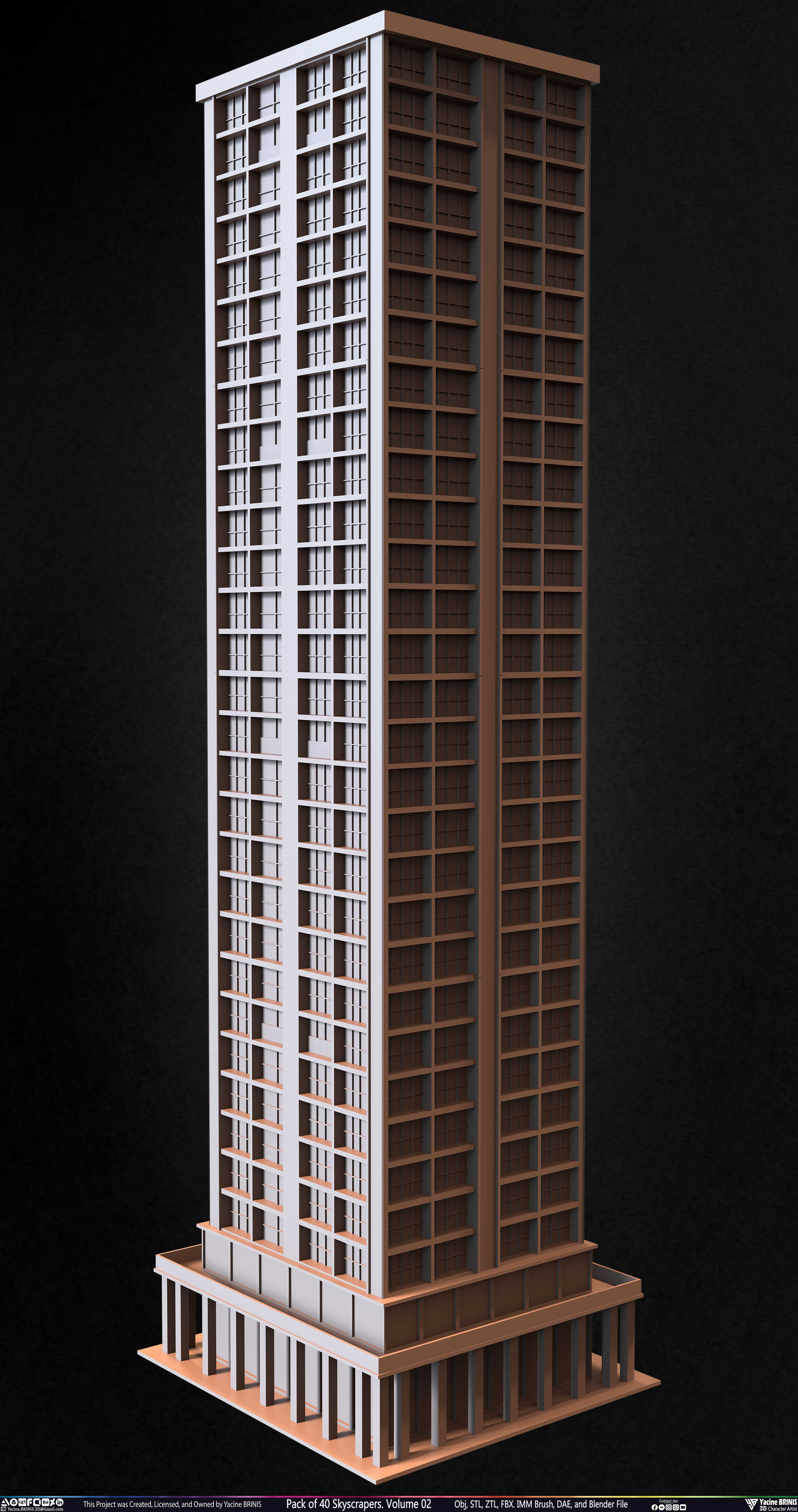 Pack of Skyscrapers Sculpted by Yacine BRINIS Set 045