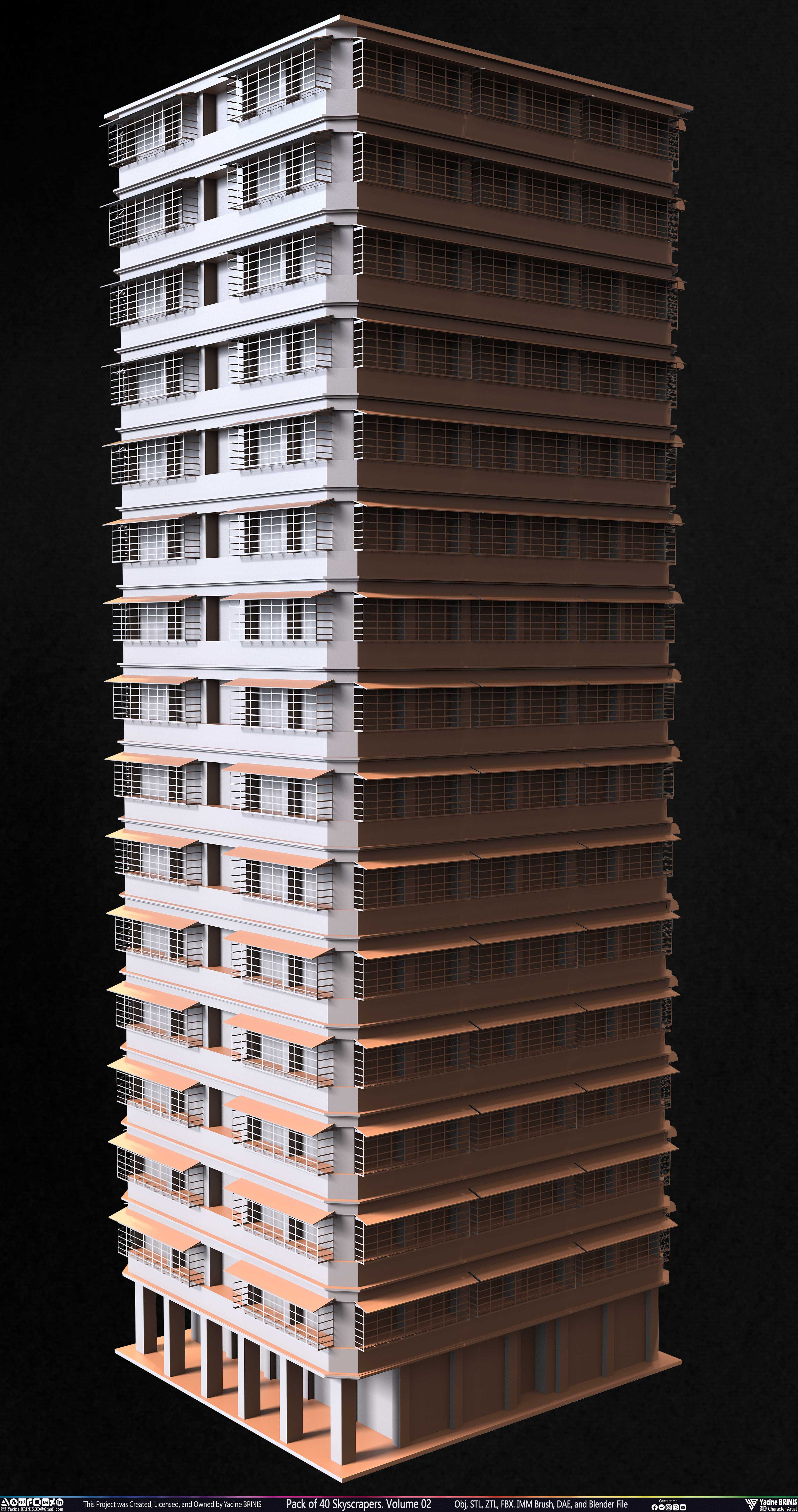 Pack of Skyscrapers Sculpted by Yacine BRINIS Set 046