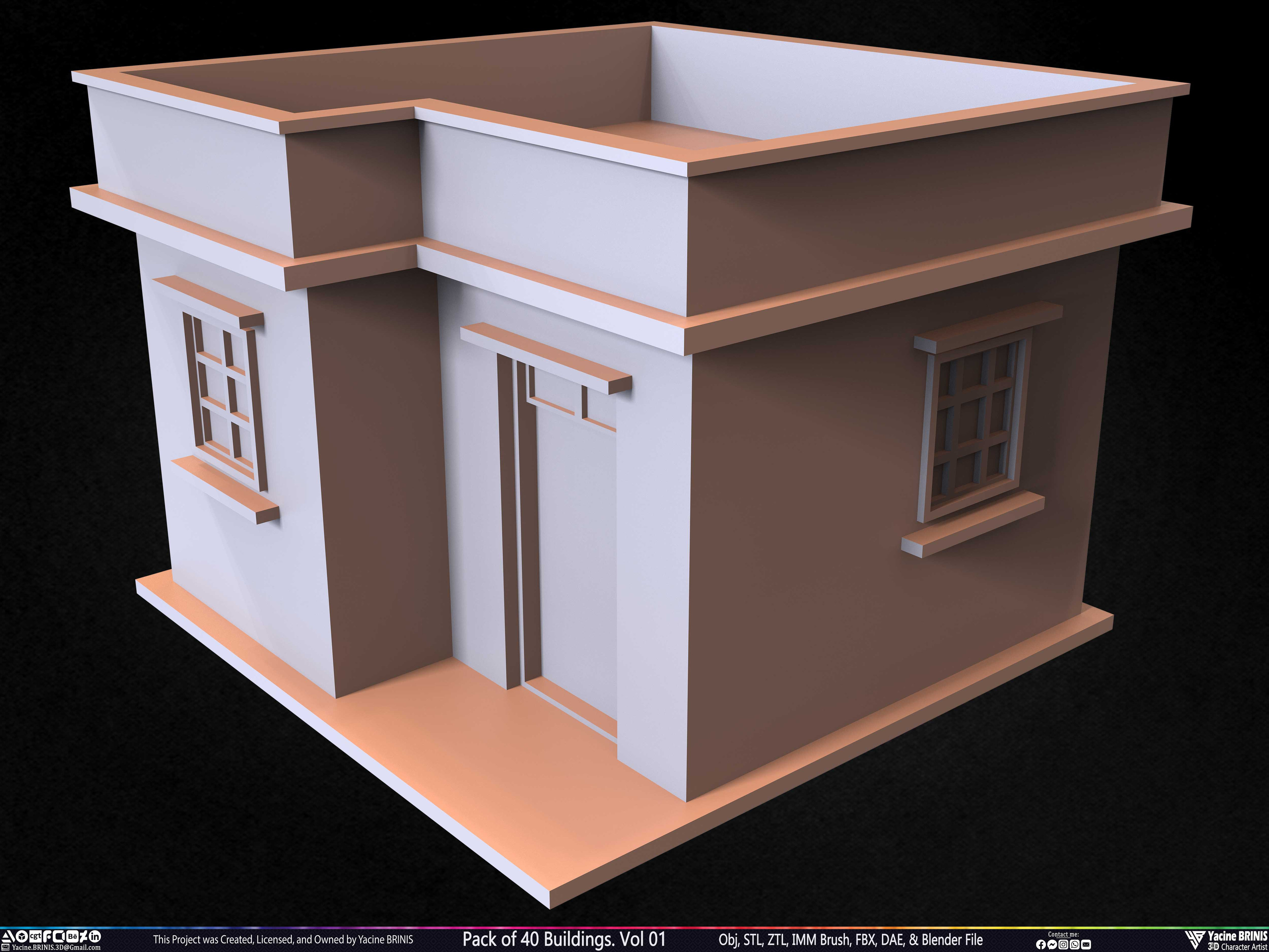 Pack of Buildings Sculpted by Yacine BRINIS Set 004