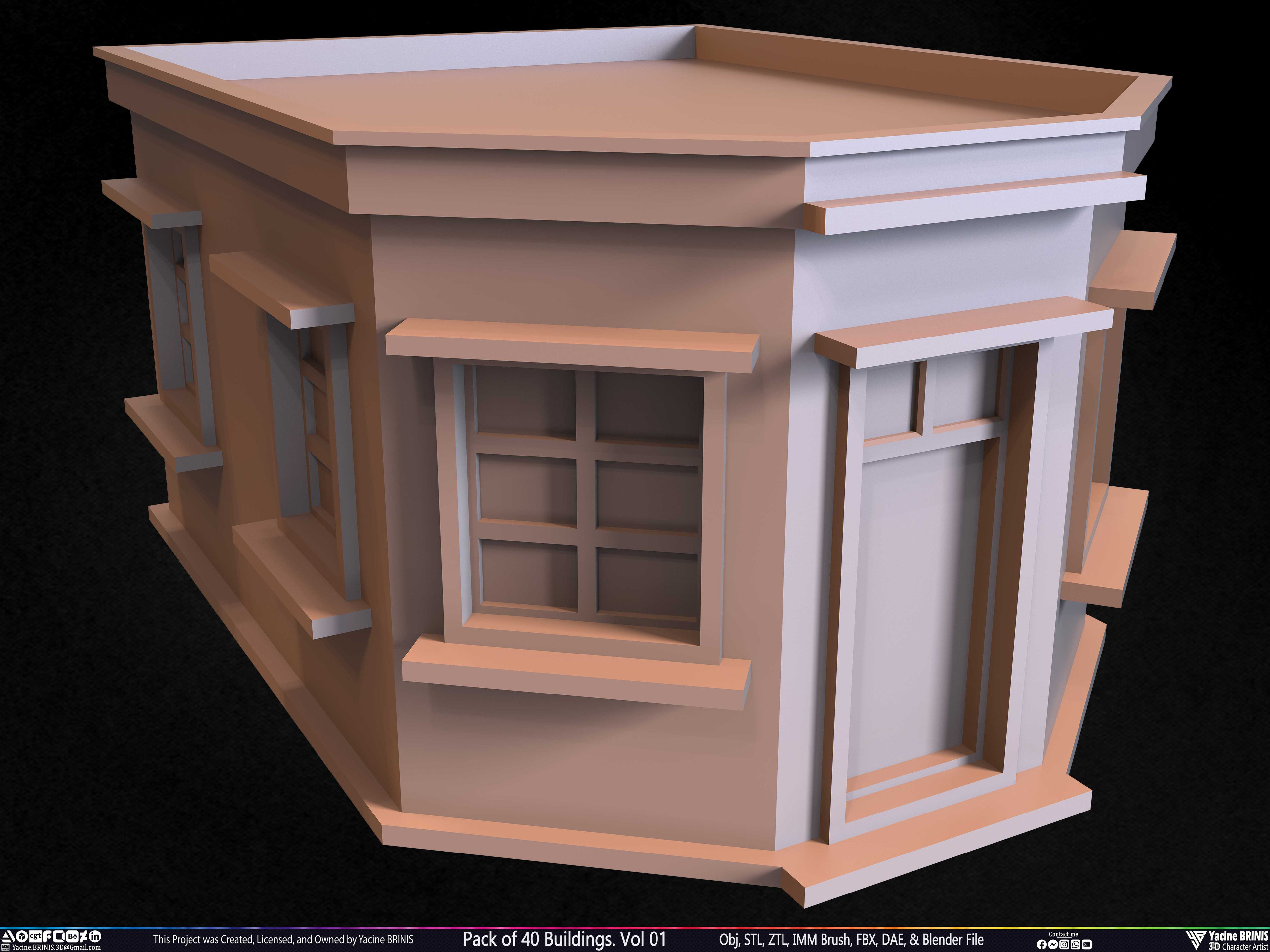 Pack of Buildings Sculpted by Yacine BRINIS Set 009