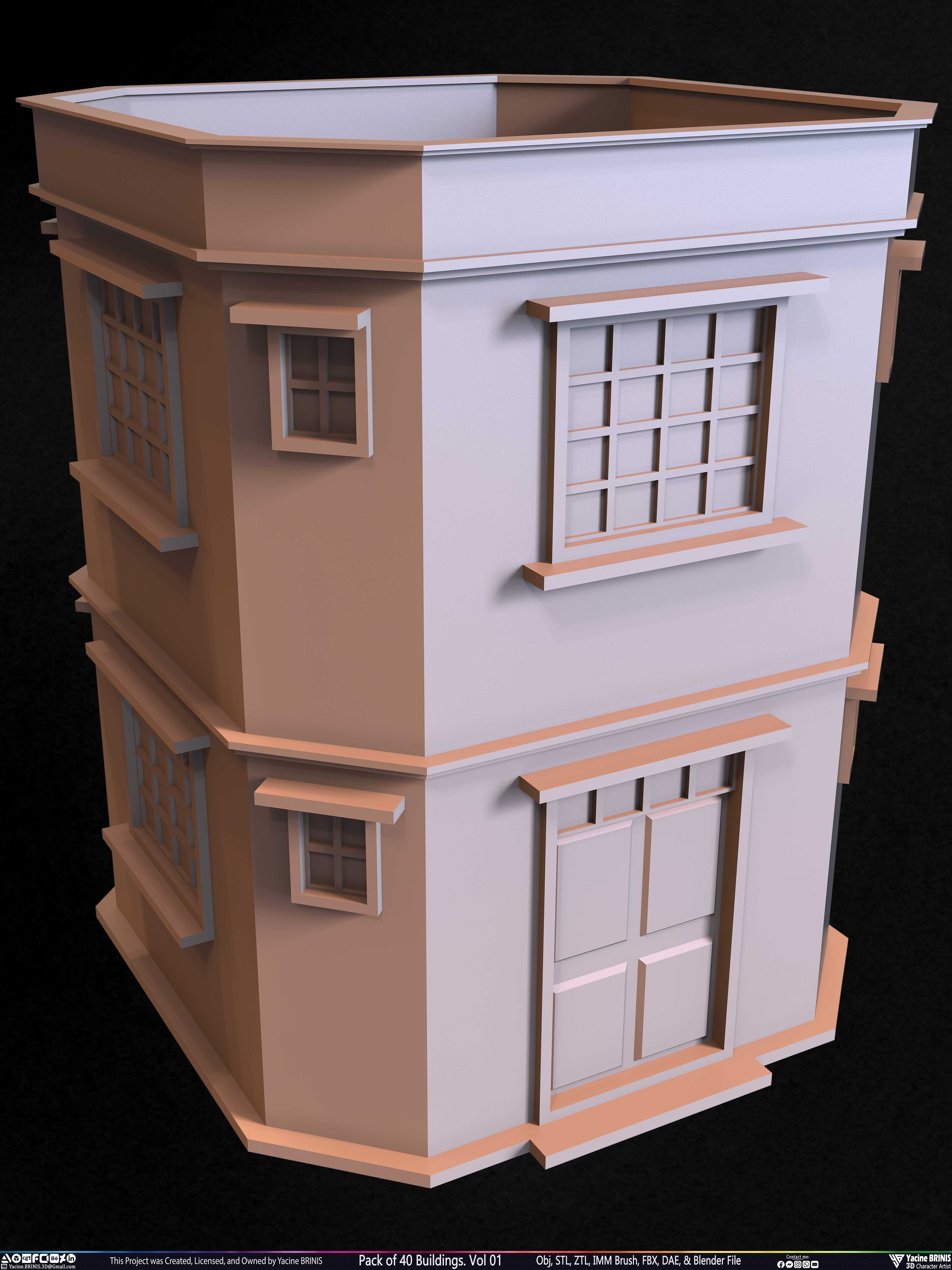 Pack of Buildings Sculpted by Yacine BRINIS Set 010