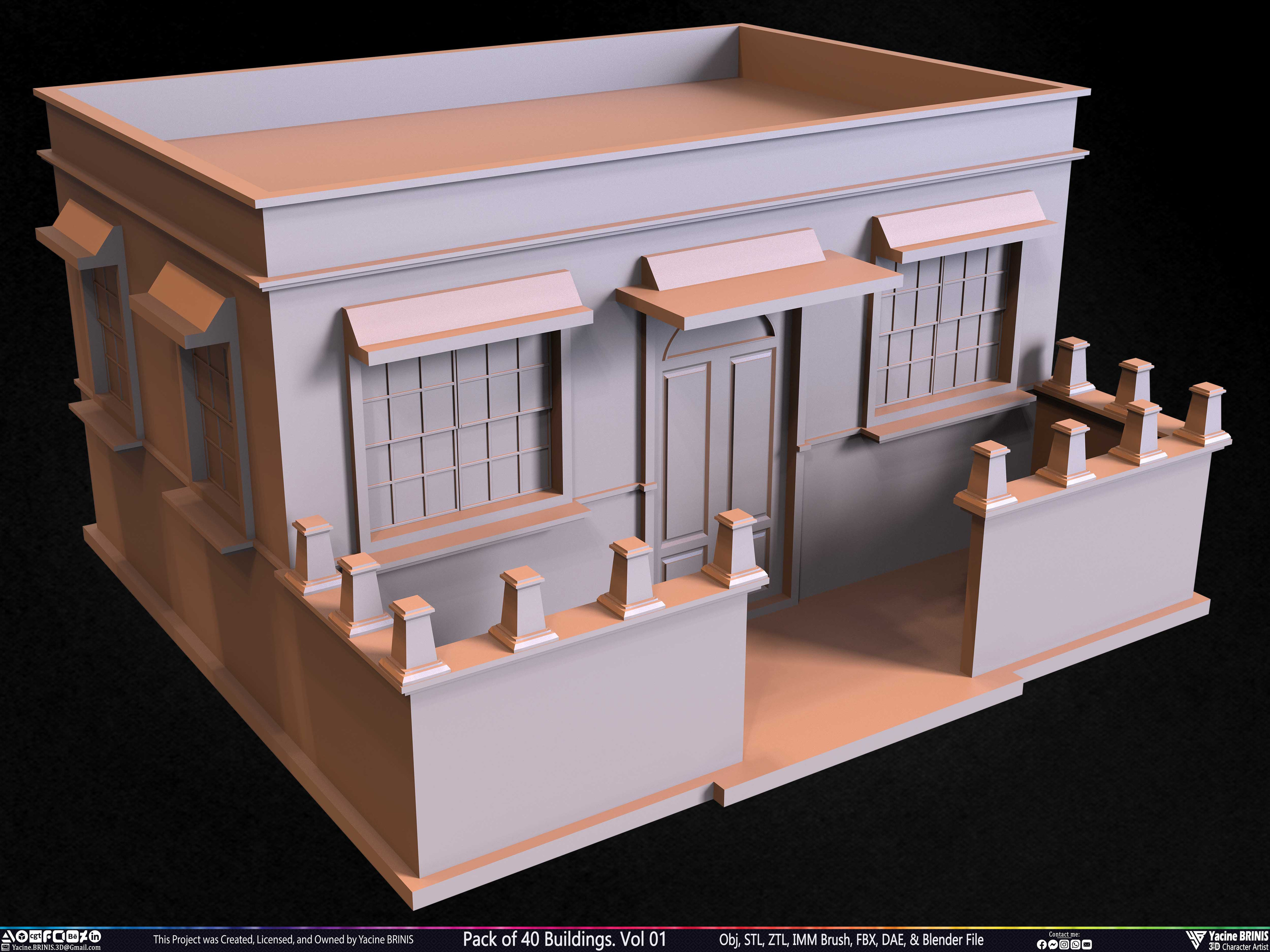 Pack of Buildings Sculpted by Yacine BRINIS Set 012