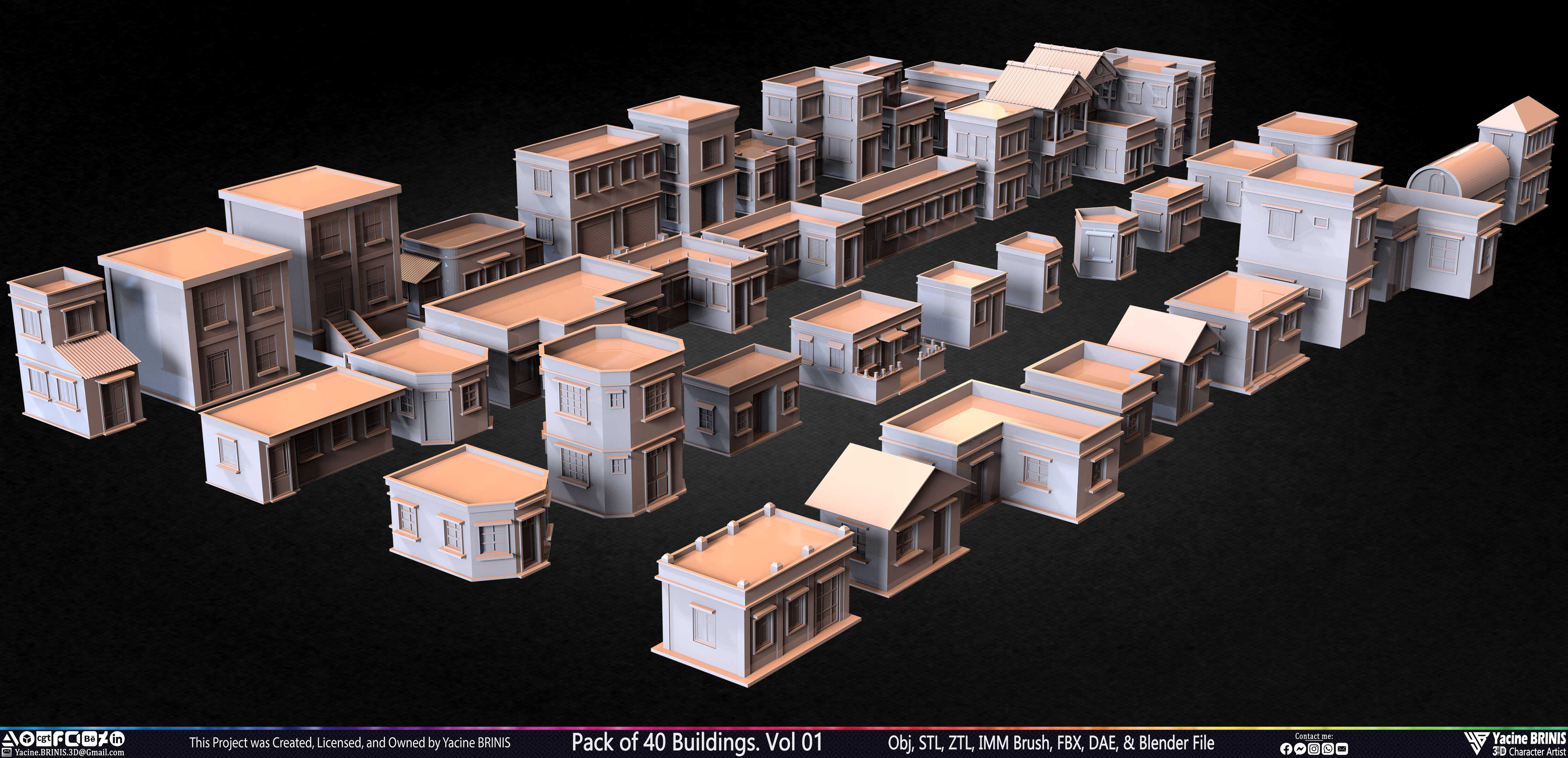 Pack of Buildings Sculpted by Yacine BRINIS Set 021