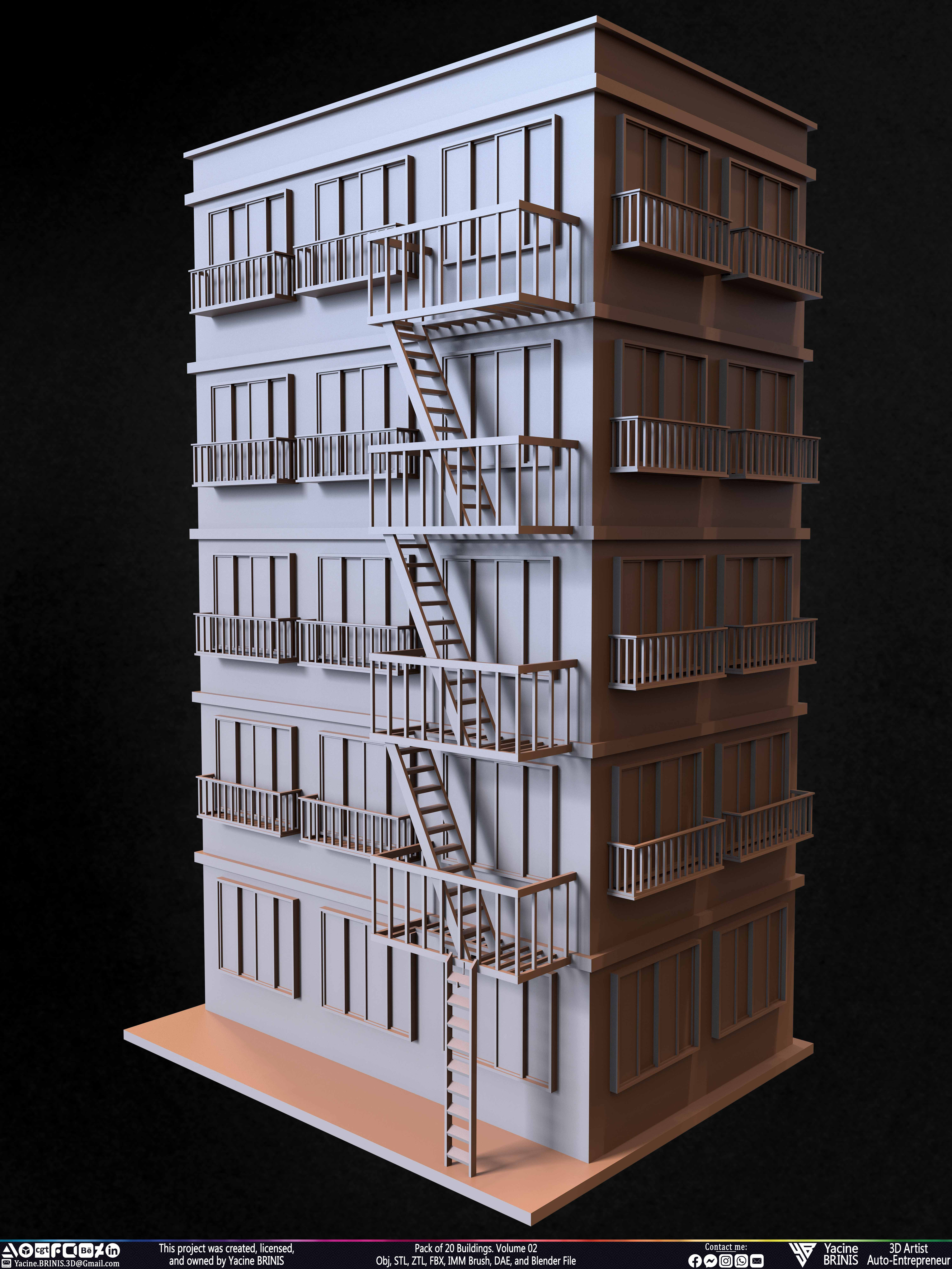 Pack of Buildings Sculpted by Yacine BRINIS Set 038