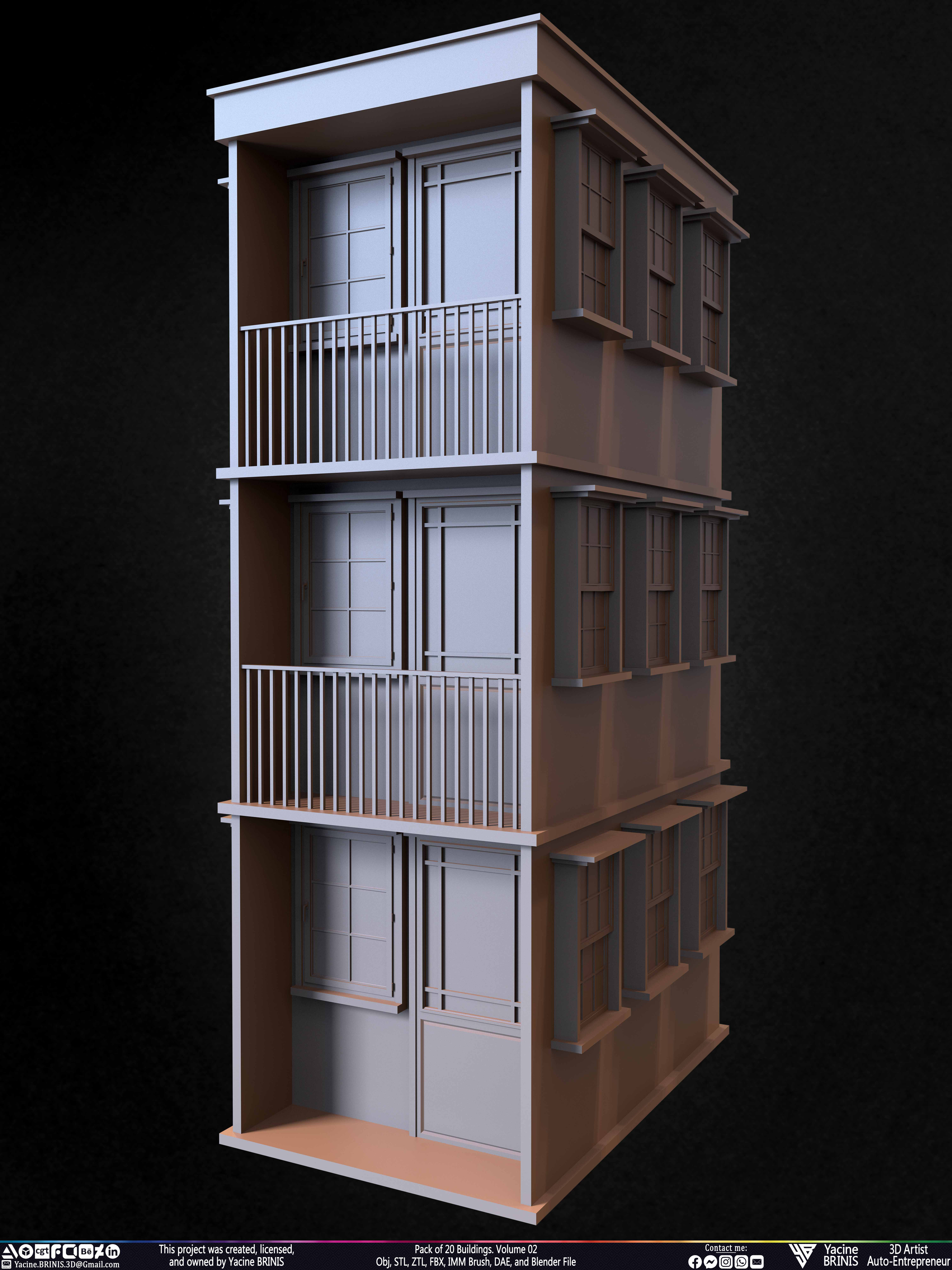 Pack of Buildings Sculpted by Yacine BRINIS Set 039