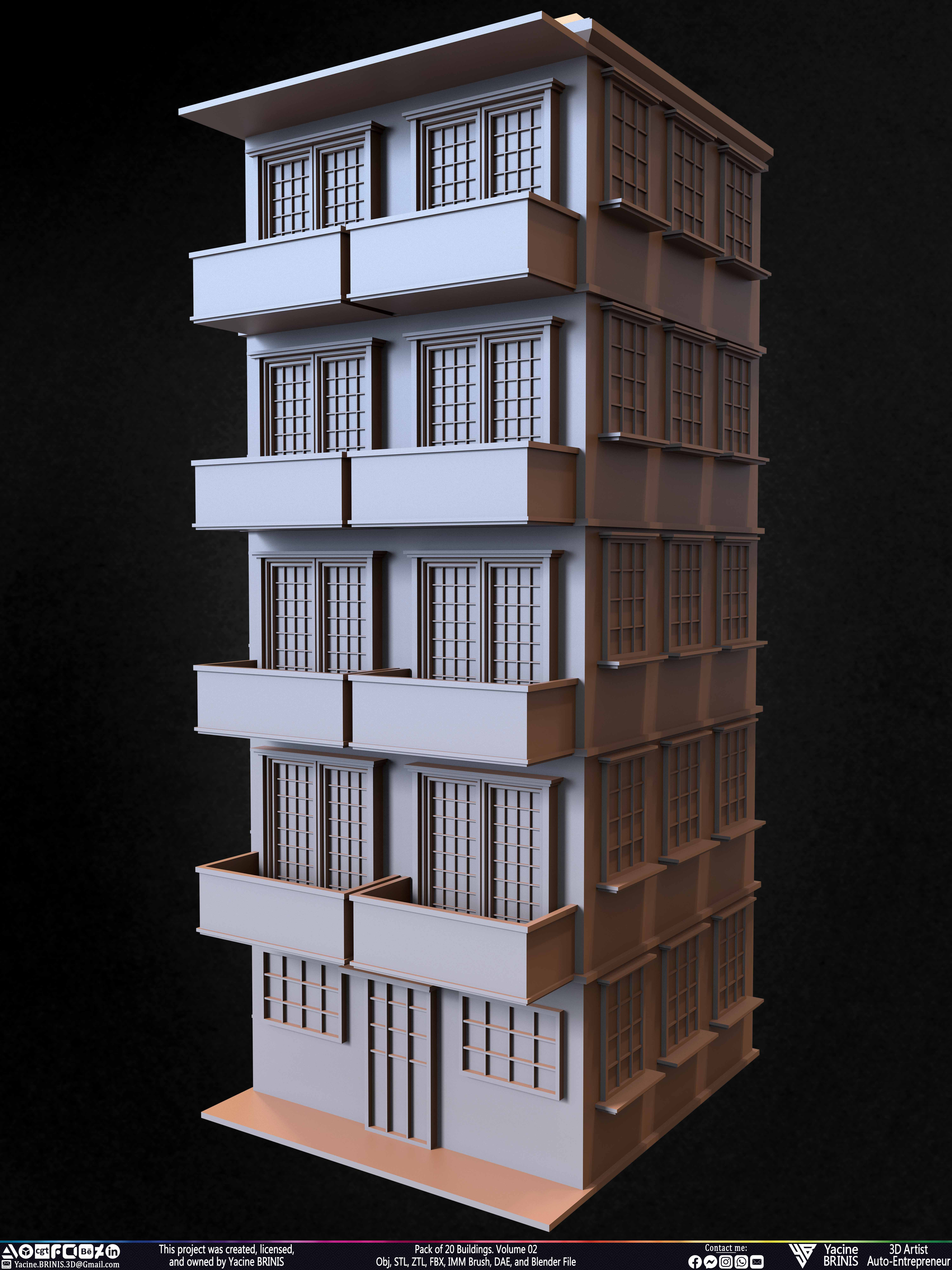 Pack of Buildings Sculpted by Yacine BRINIS Set 040