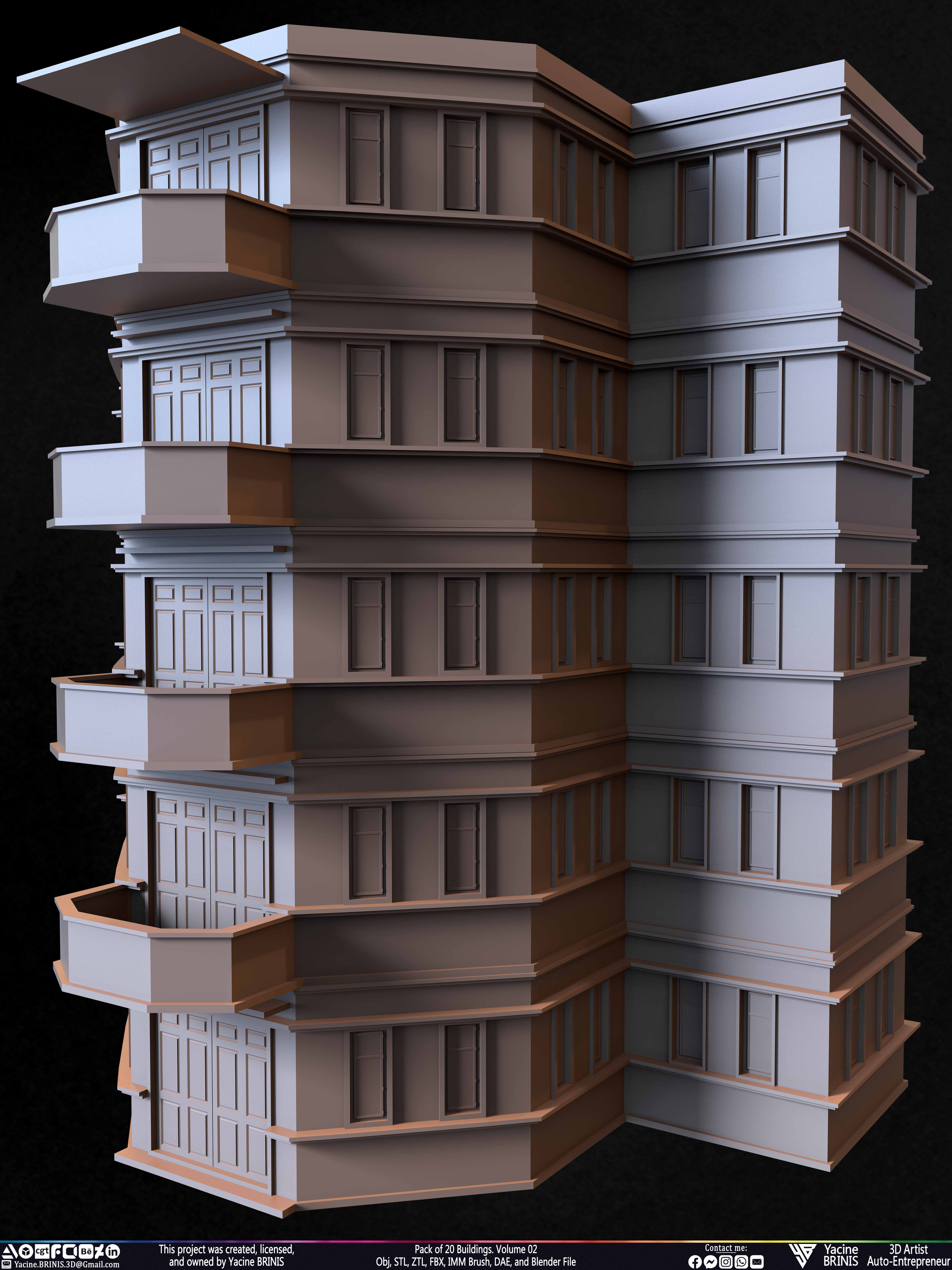 Pack of Buildings Sculpted by Yacine BRINIS Set 041
