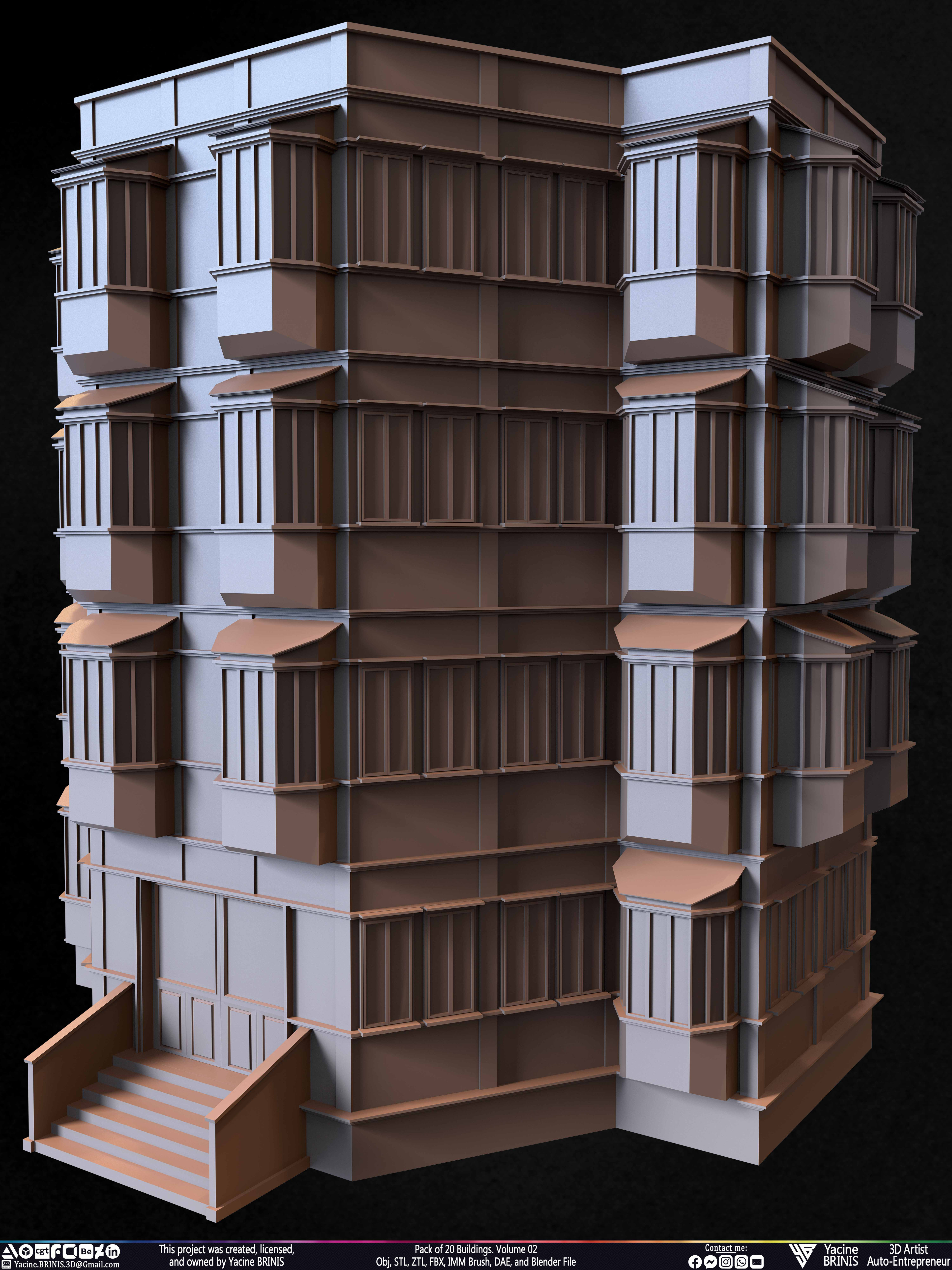 Pack of Buildings Sculpted by Yacine BRINIS Set 042