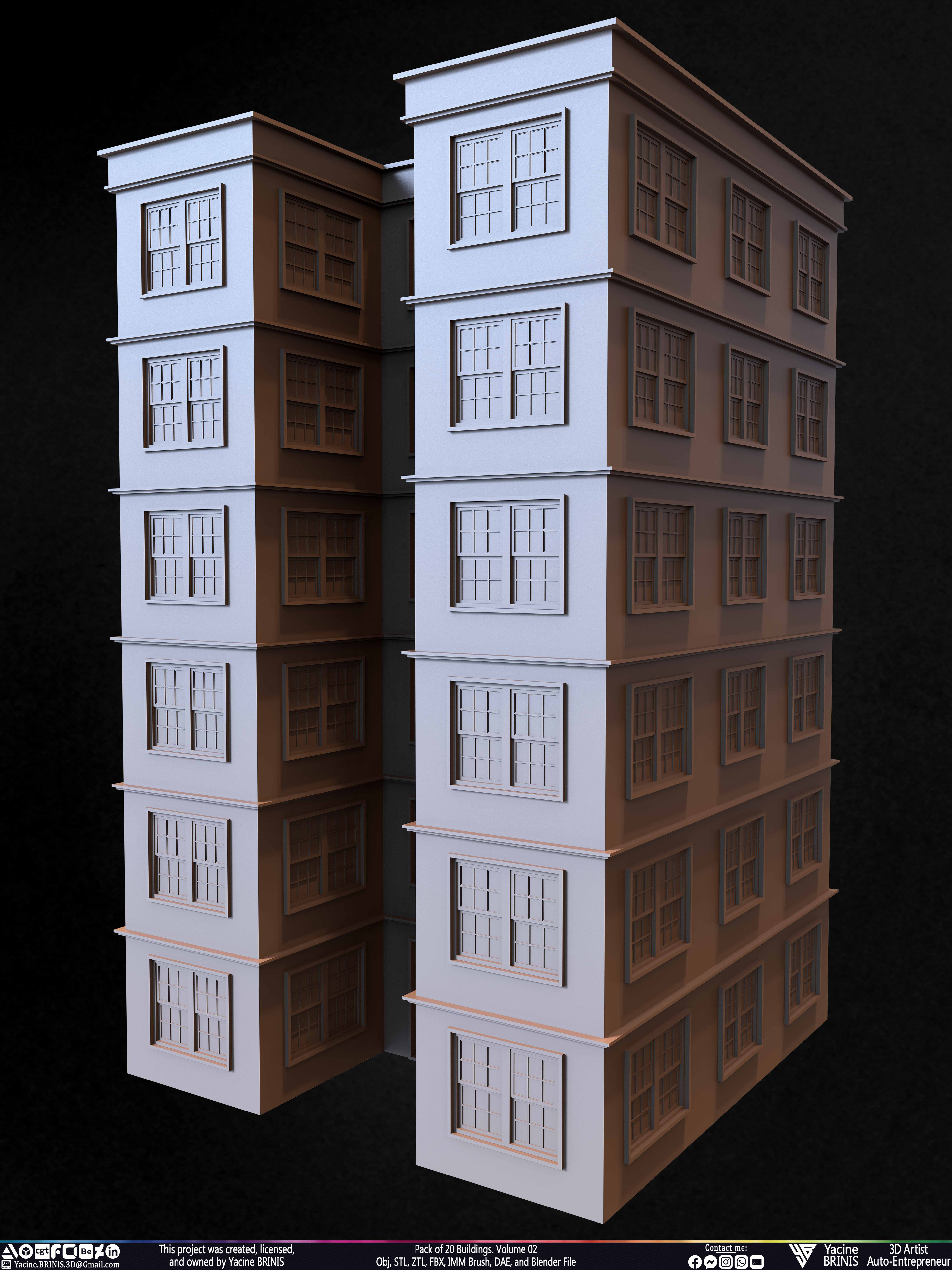 Pack of Buildings Sculpted by Yacine BRINIS Set 043