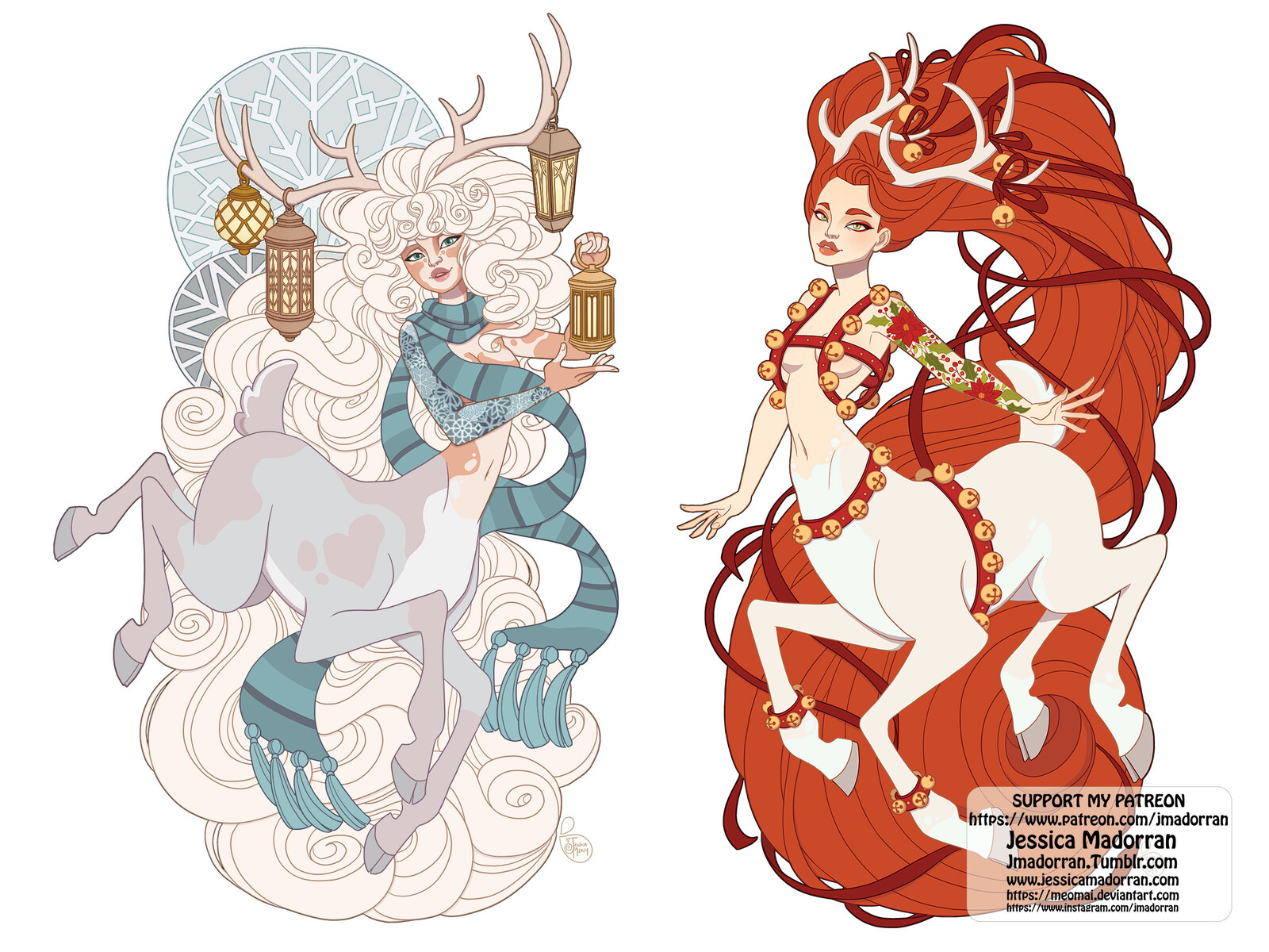December 2024 Patreon - Reindeer Centaurs Sticker Designs