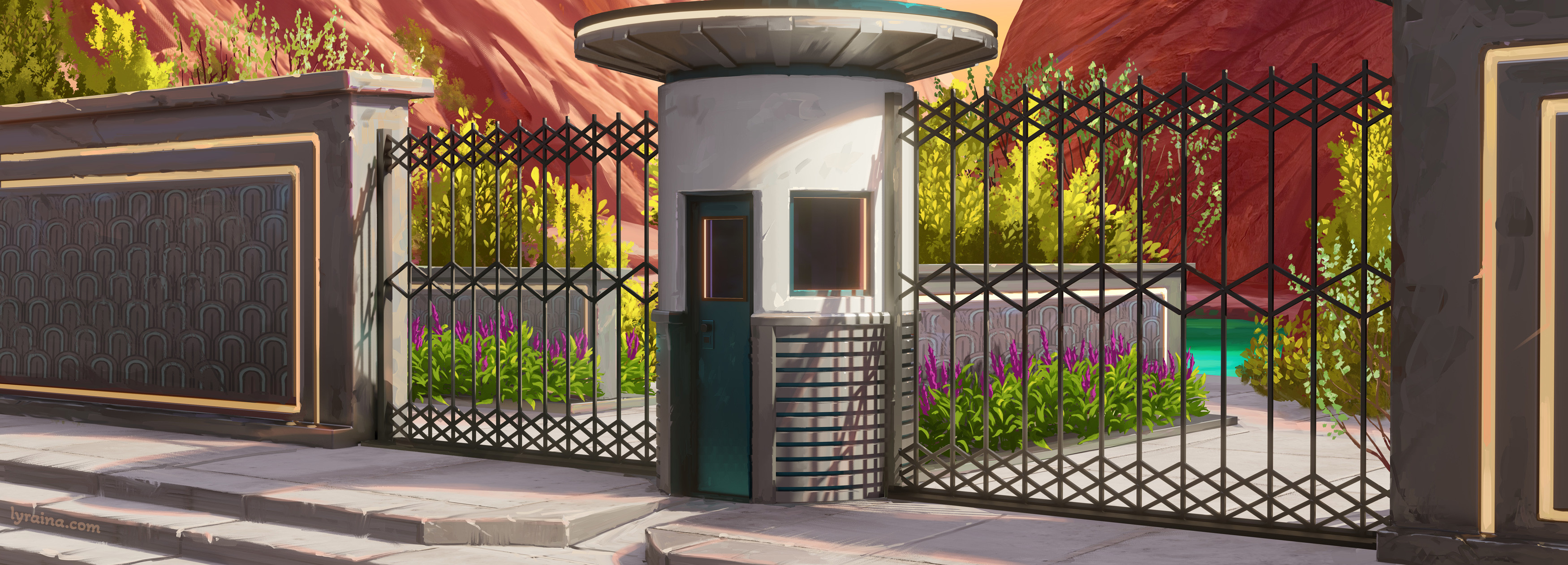 Gate at the Sanctuary: 3D base and painting by me. 