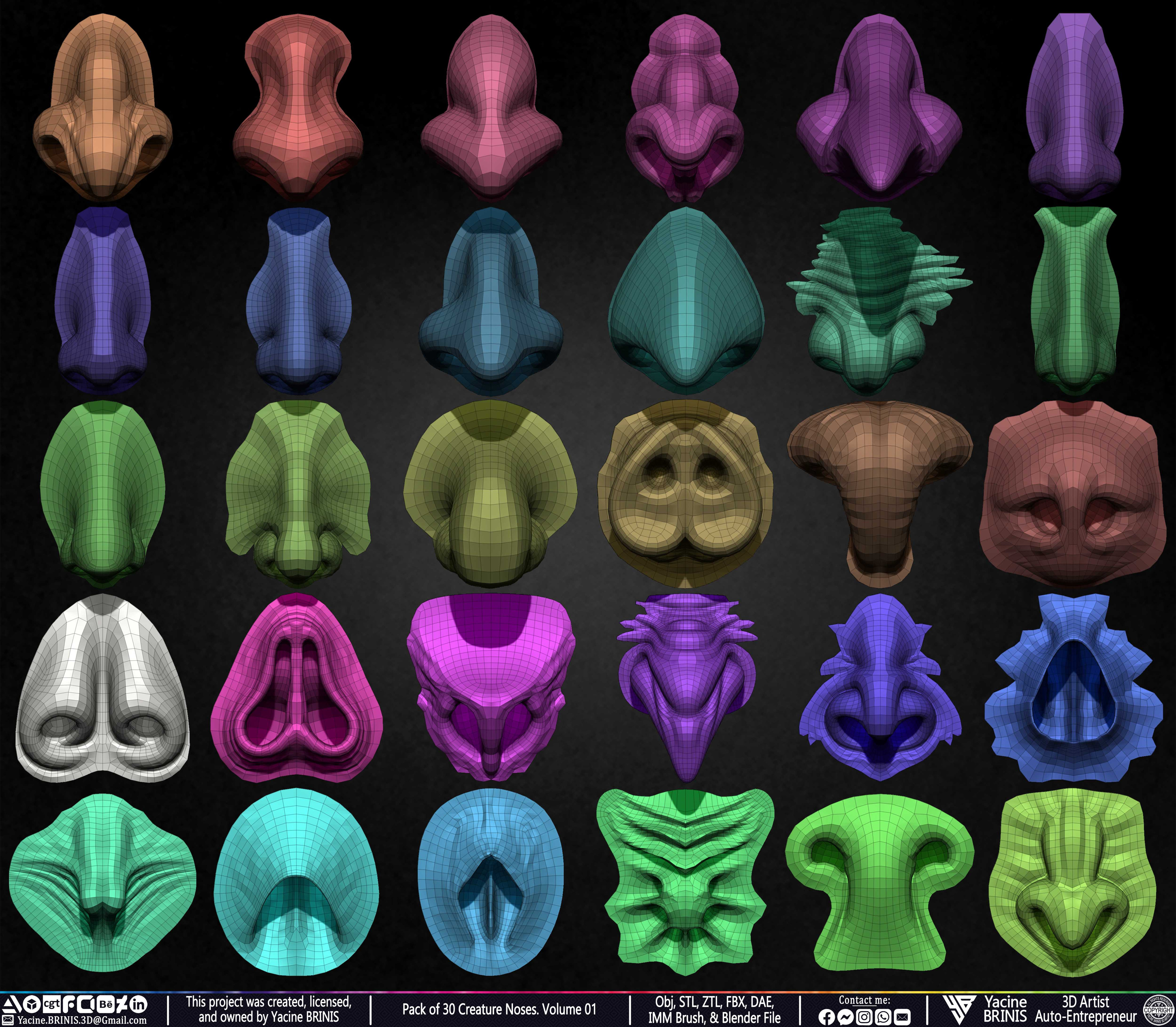 Creature Nose VDM Brush Volume 01 Sculpted by Yacine BRINIS Set 002