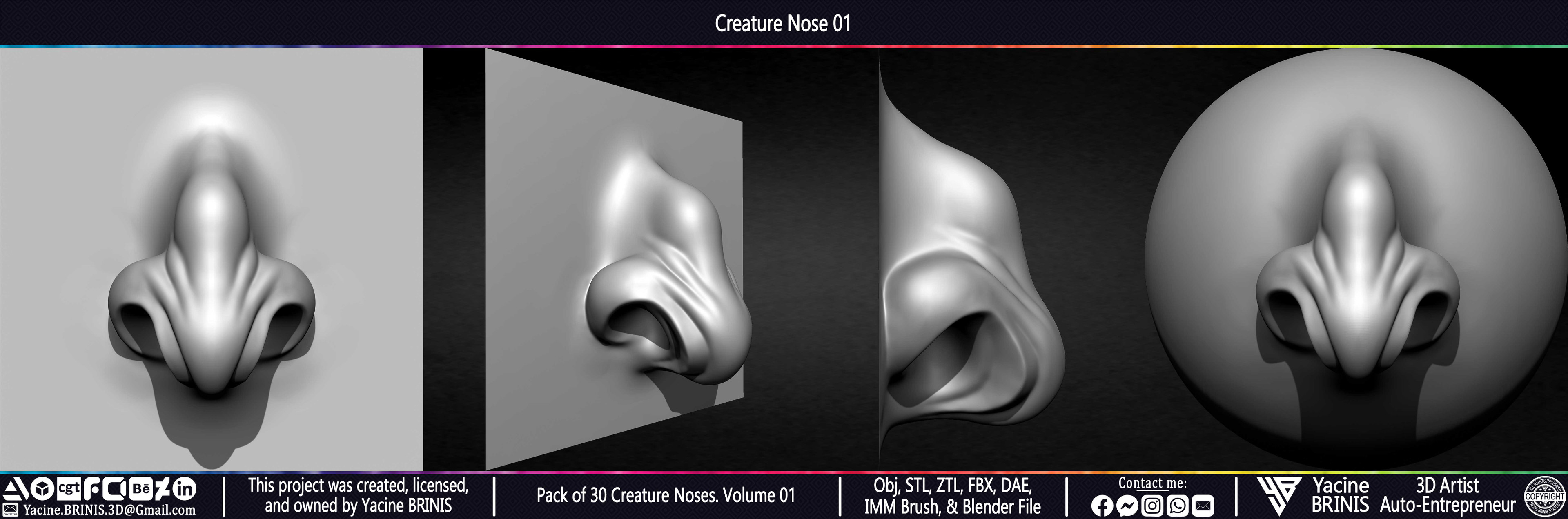 Creature Nose VDM Brush Volume 01 Sculpted by Yacine BRINIS Set 009