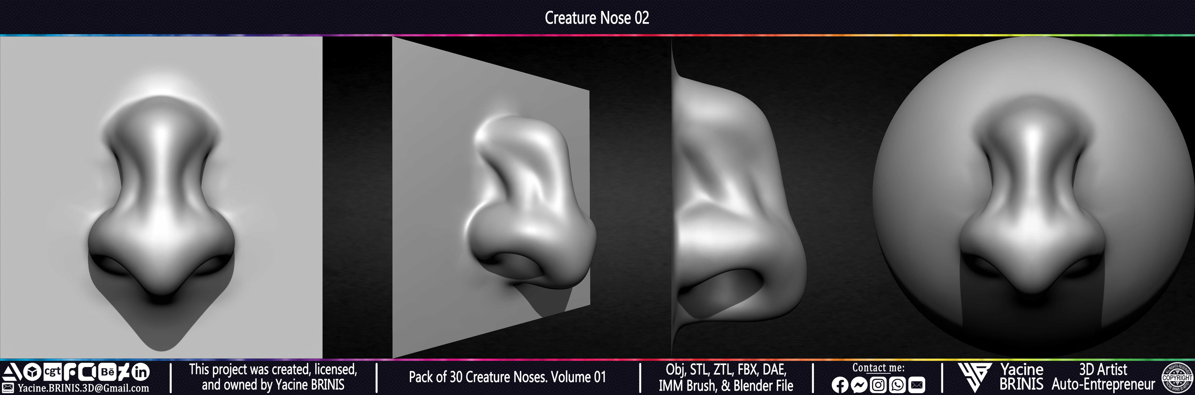 Creature Nose VDM Brush Volume 01 Sculpted by Yacine BRINIS Set 010