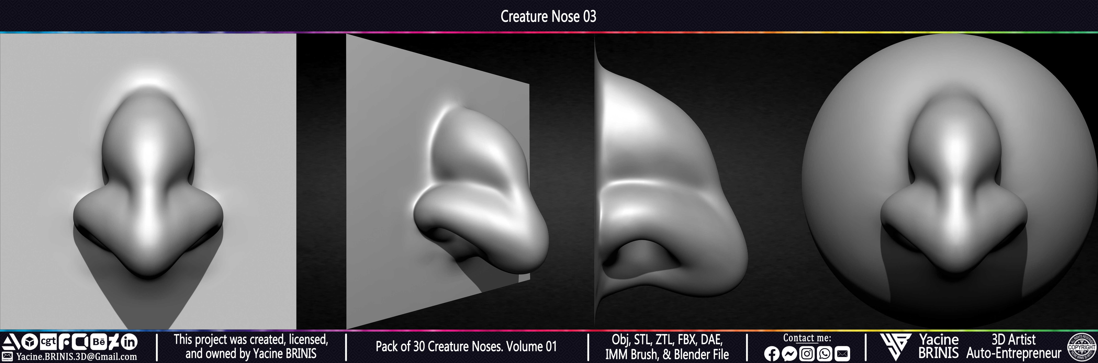 Creature Nose VDM Brush Volume 01 Sculpted by Yacine BRINIS Set 011