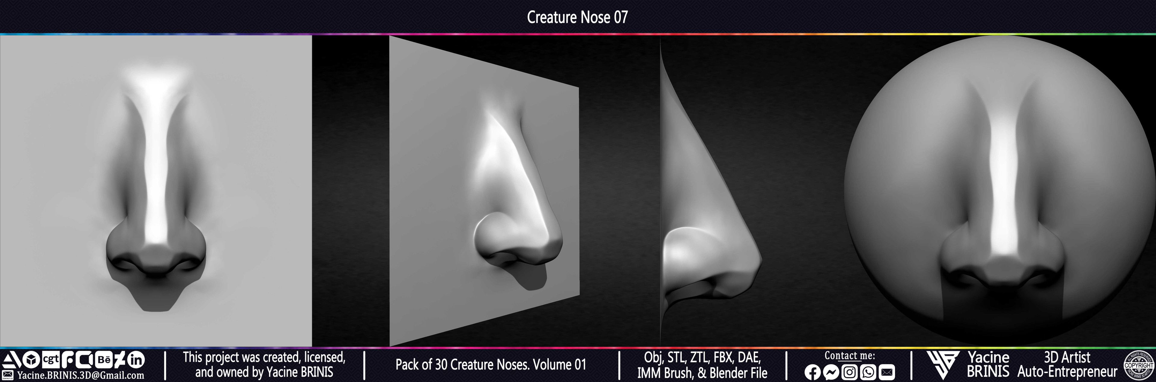 Creature Nose VDM Brush Volume 01 Sculpted by Yacine BRINIS Set 015