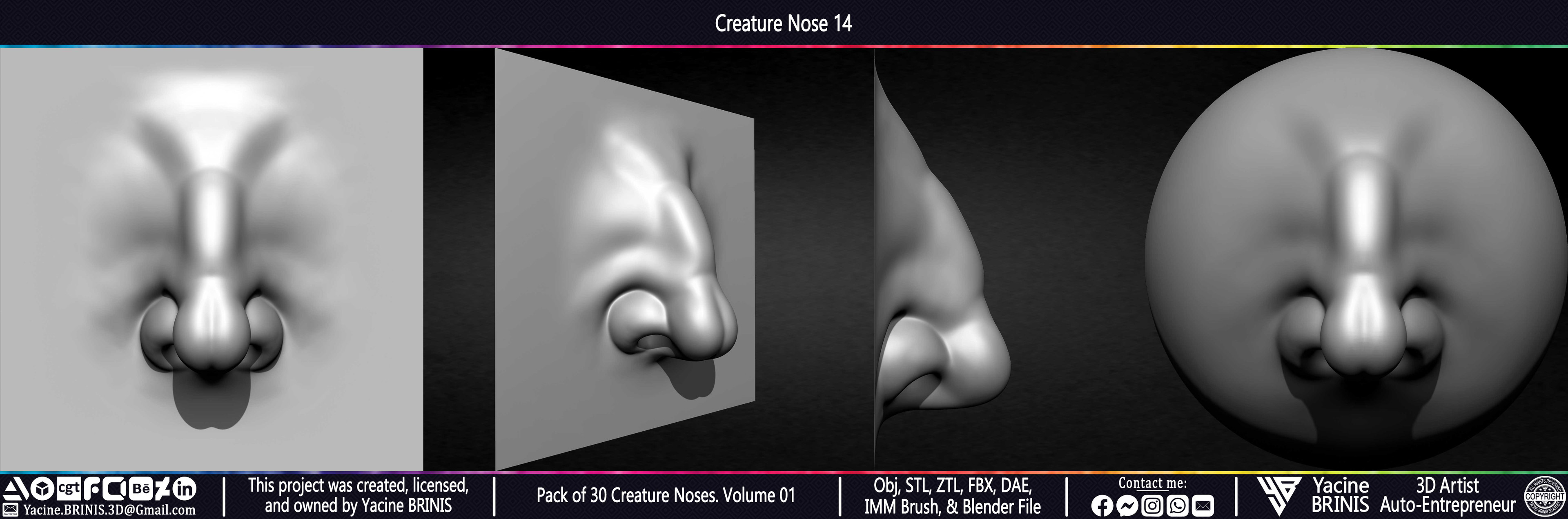 Creature Nose VDM Brush Volume 01 Sculpted by Yacine BRINIS Set 021